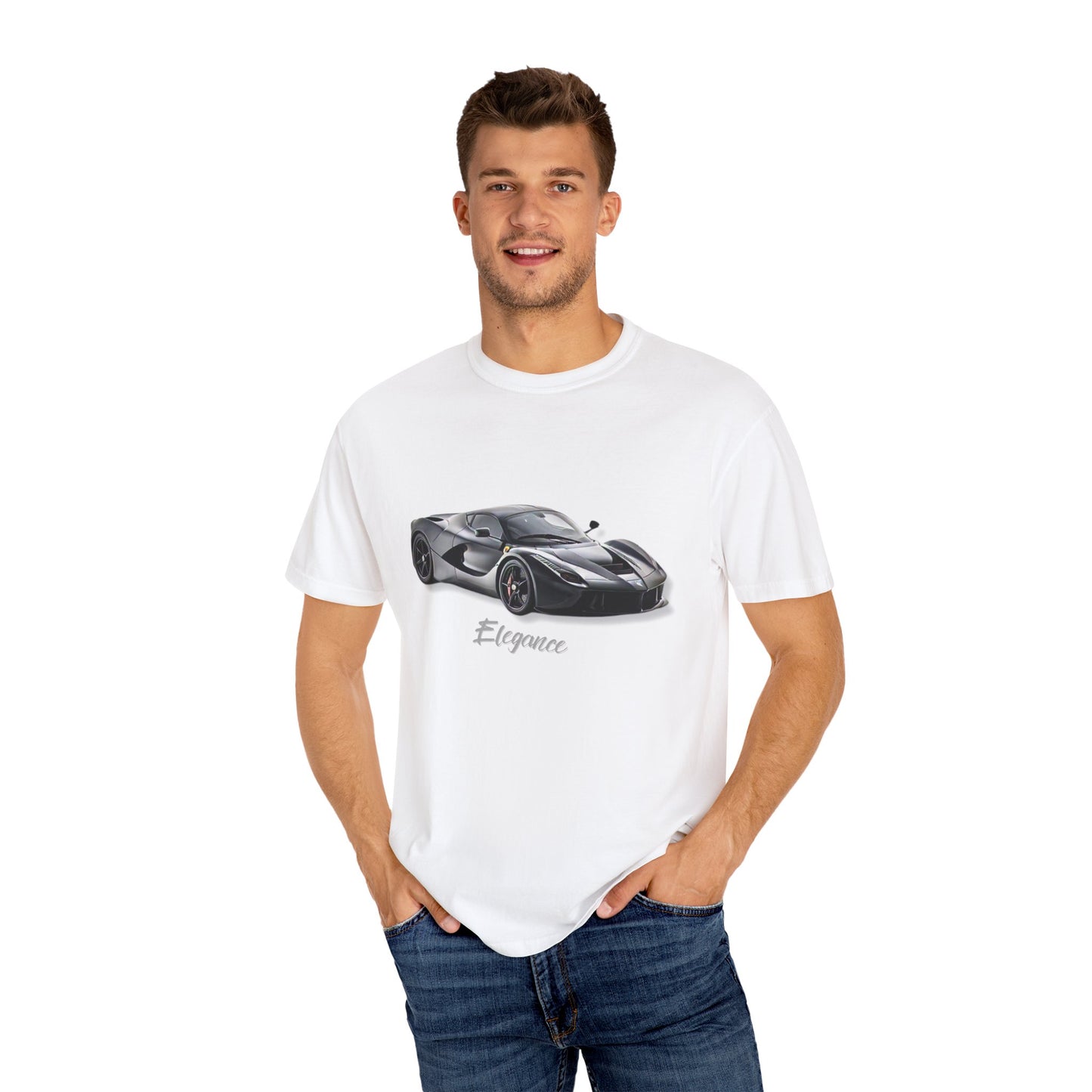 Elegant Car Graphic Unisex Garment-Dyed T-Shirt