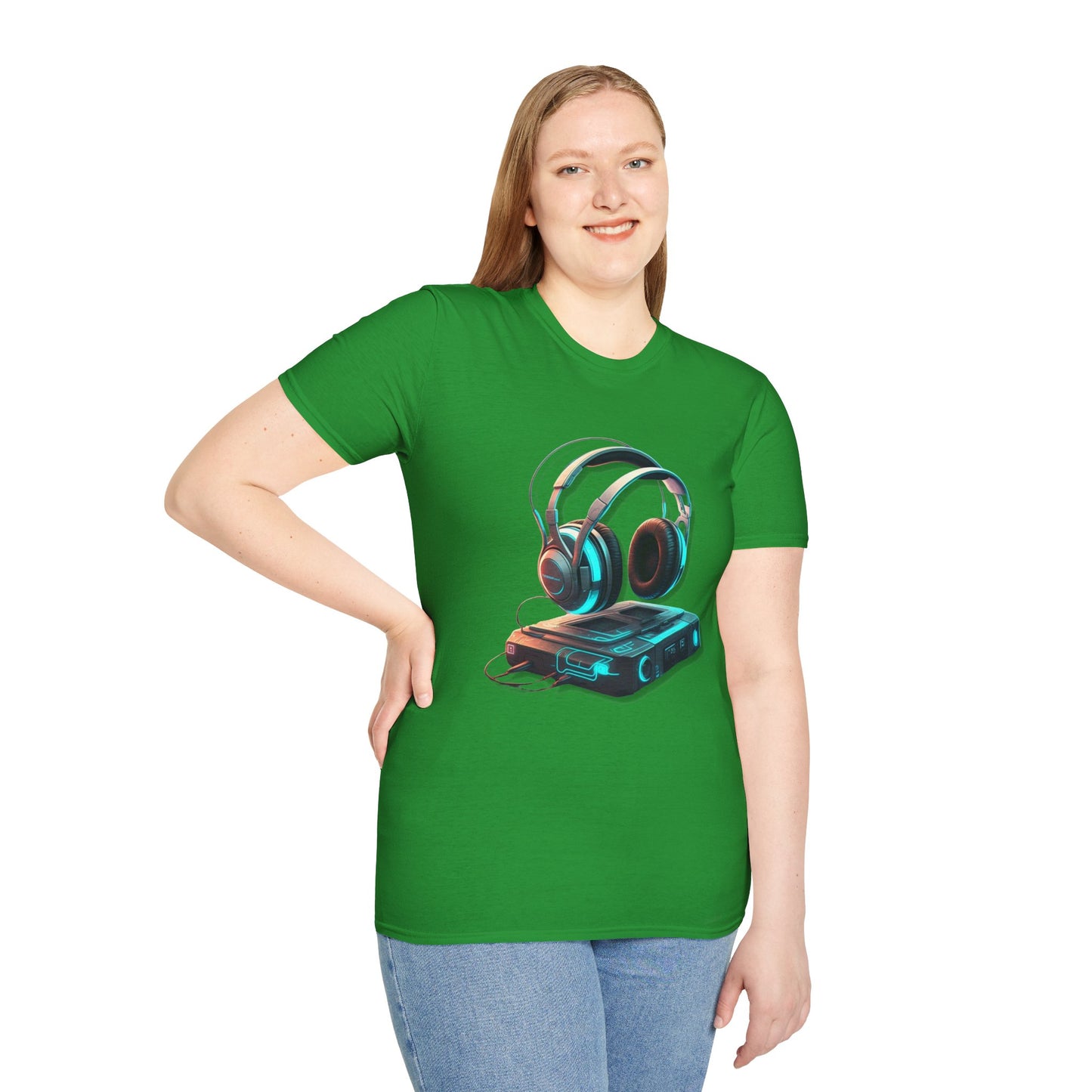 Retro Headphones Graphic Unisex Softstyle T-Shirt
