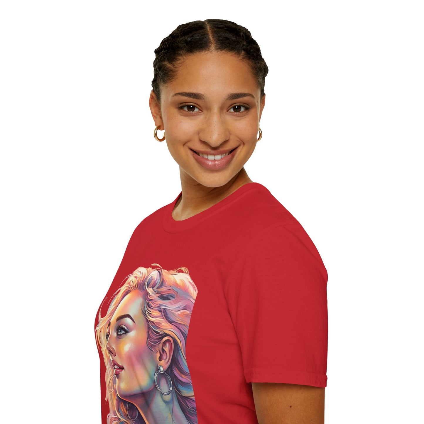 Artistic Women's Portrait T-Shirt - Women's Softstyle Tee for Creative Souls