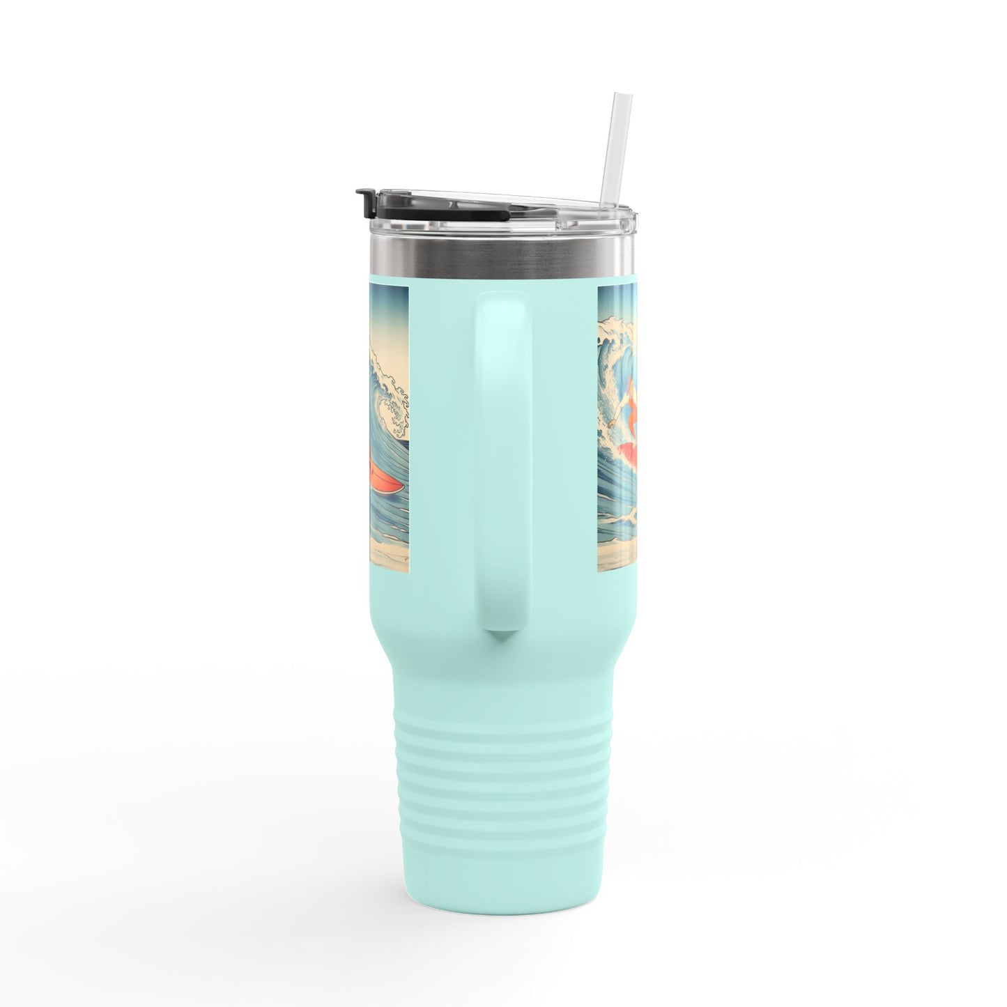Surf Wave Insulated Travel Mug - 40oz Water Bottle for Beach Lovers