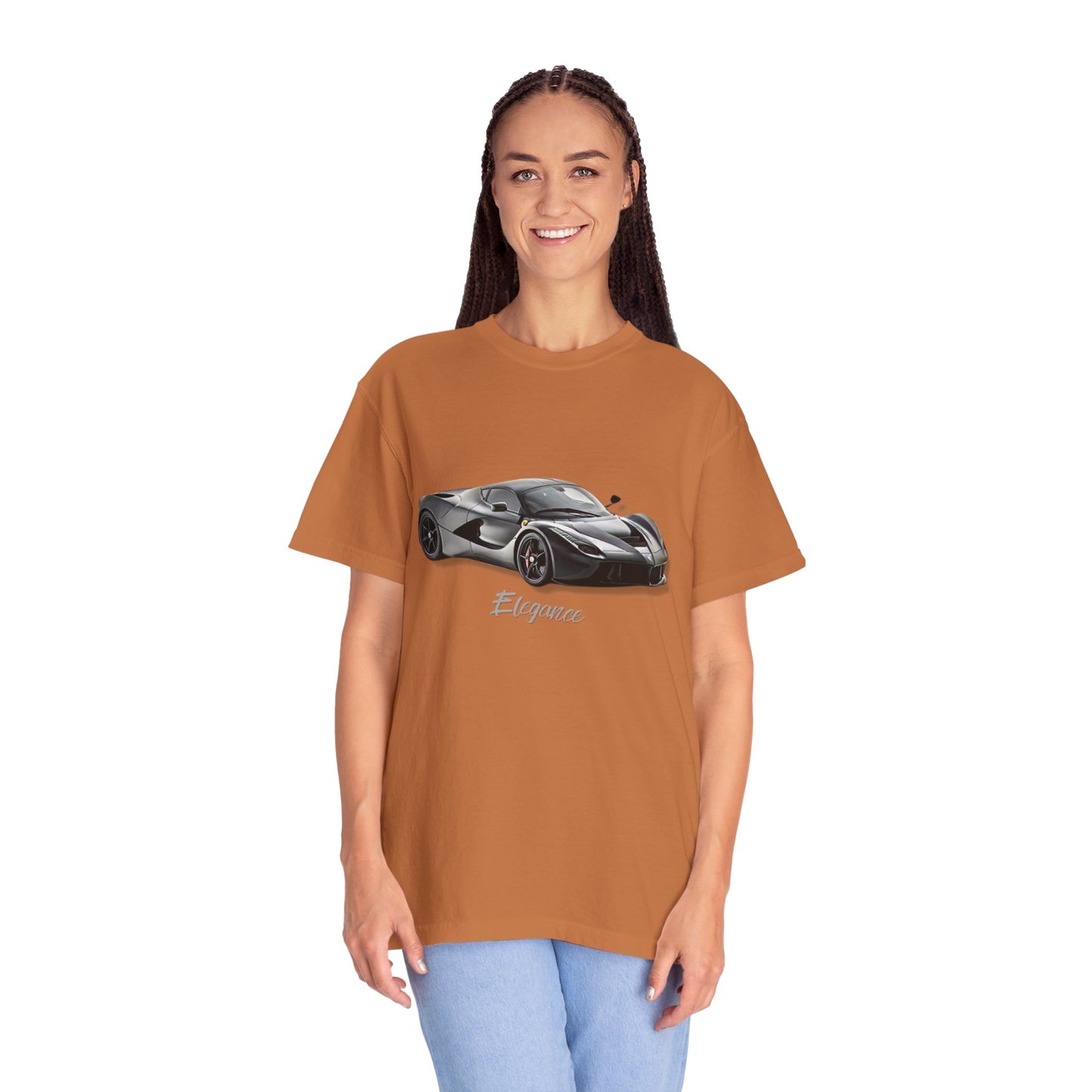 Elegant Car Graphic Unisex Garment-Dyed T-Shirt