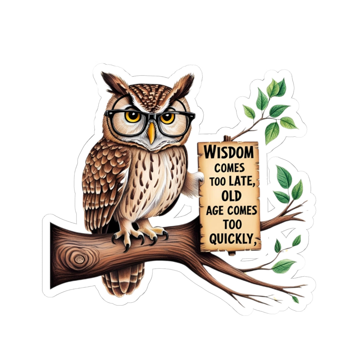 Wise Owl Kiss-Cut Stickers - Perfect for Gifts & Decor