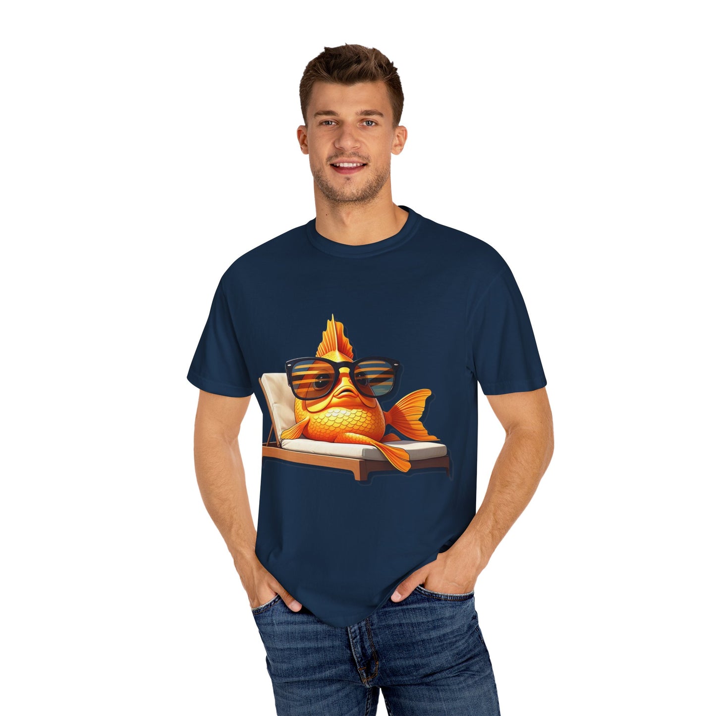 Chillin' Goldfish Unisex Garment-Dyed T-shirt