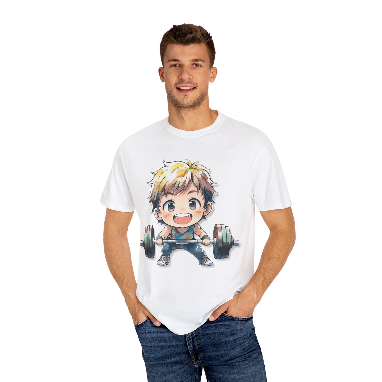 Cute Cartoon Weightlifter Unisex T-shirt - Perfect for Fitness Lovers