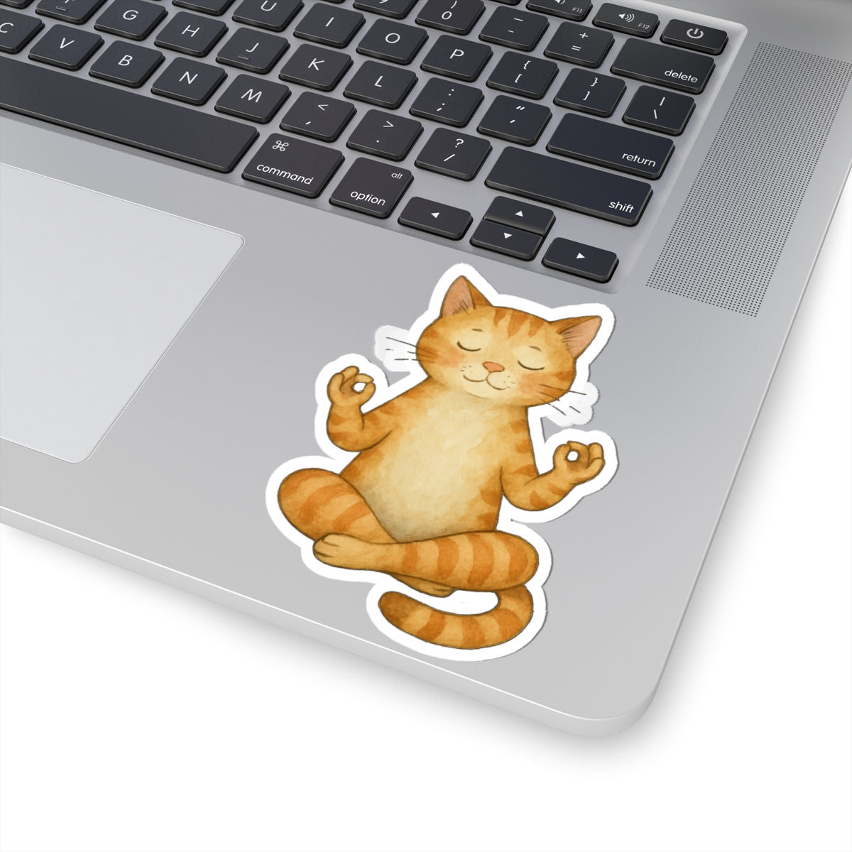 Meditating Cat Kiss-Cut Stickers | Cute Cat Design for Cat Lovers | Perfect for Laptops, Water Bottles, and Gift Wrapping