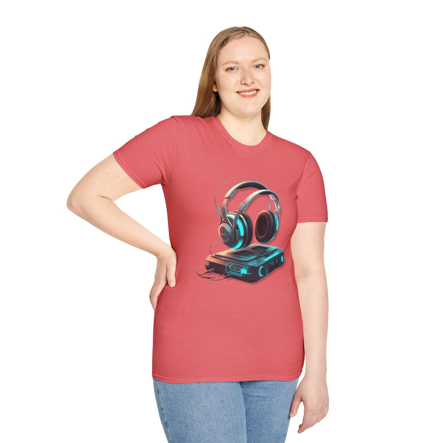 Retro Headphones Graphic Unisex Softstyle T-Shirt