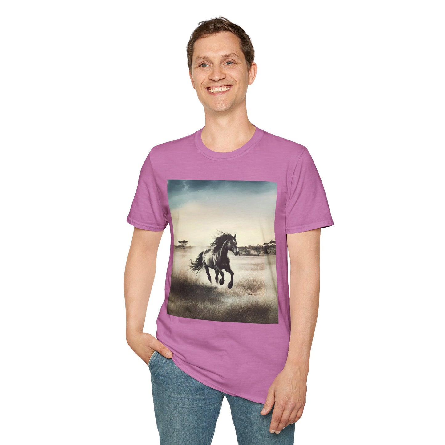 Majestic Horse Unisex Softstyle T-Shirt - Nature Inspired Graphic Tee