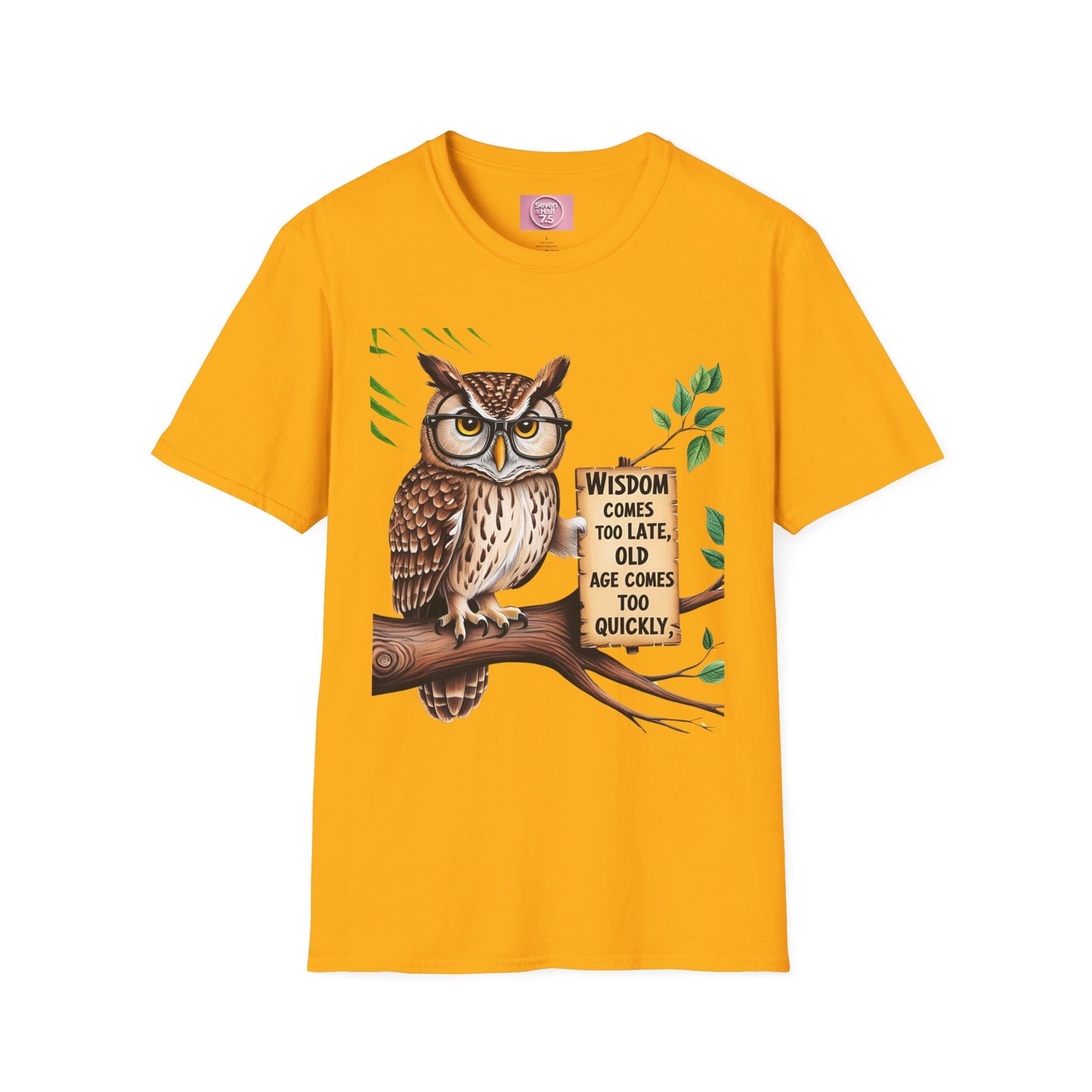 Wisdom Owl Unisex Softstyle T-Shirt - Inspirational Nature Tee