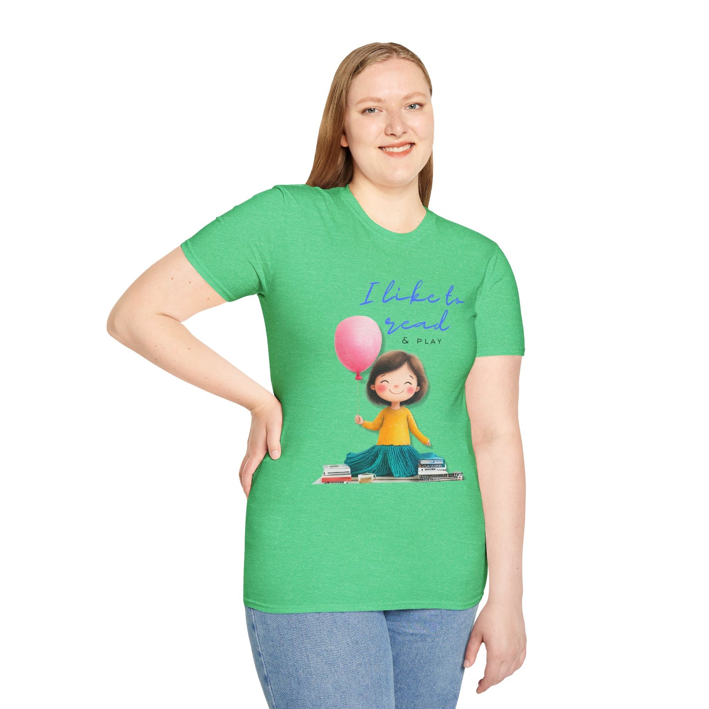 Women's Fun T-Shirt - "I Like to Read & Play"