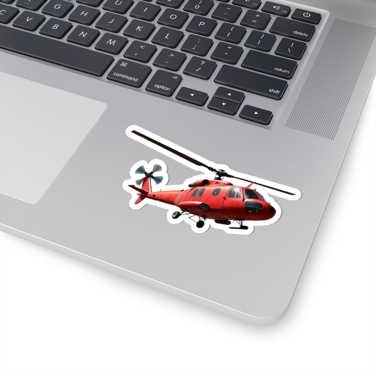 Red Helicopter Kiss-Cut Stickers - Perfect for Aviation Enthusiasts & Laptop Decor