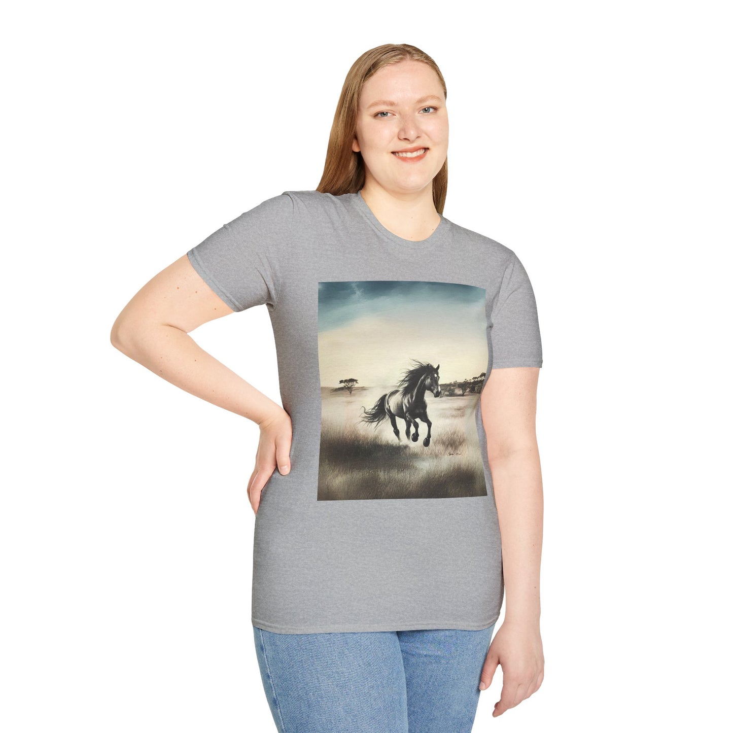 Majestic Horse Unisex Softstyle T-Shirt - Nature Inspired Graphic Tee