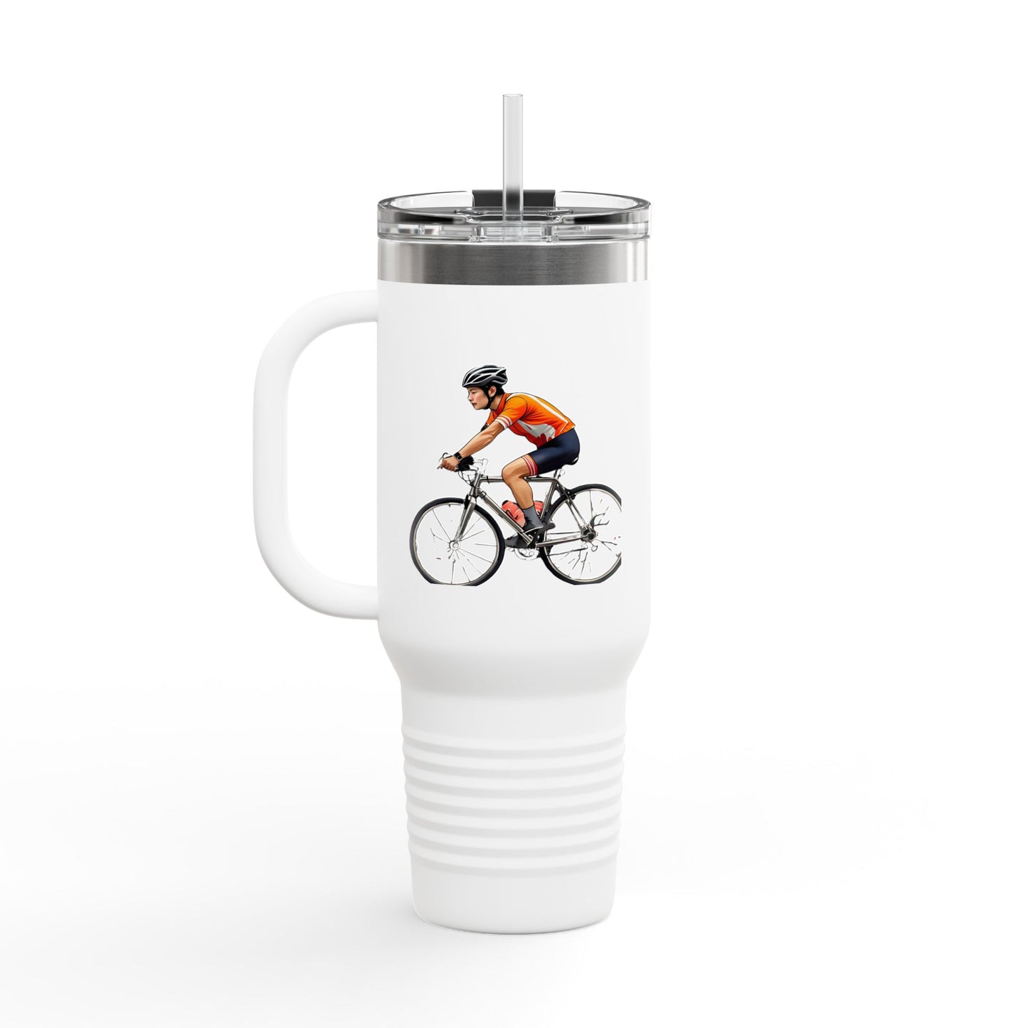 Cycling Enthusiast Insulated Travel Mug - 40oz, Perfect for Adventurers and Coffee Lovers