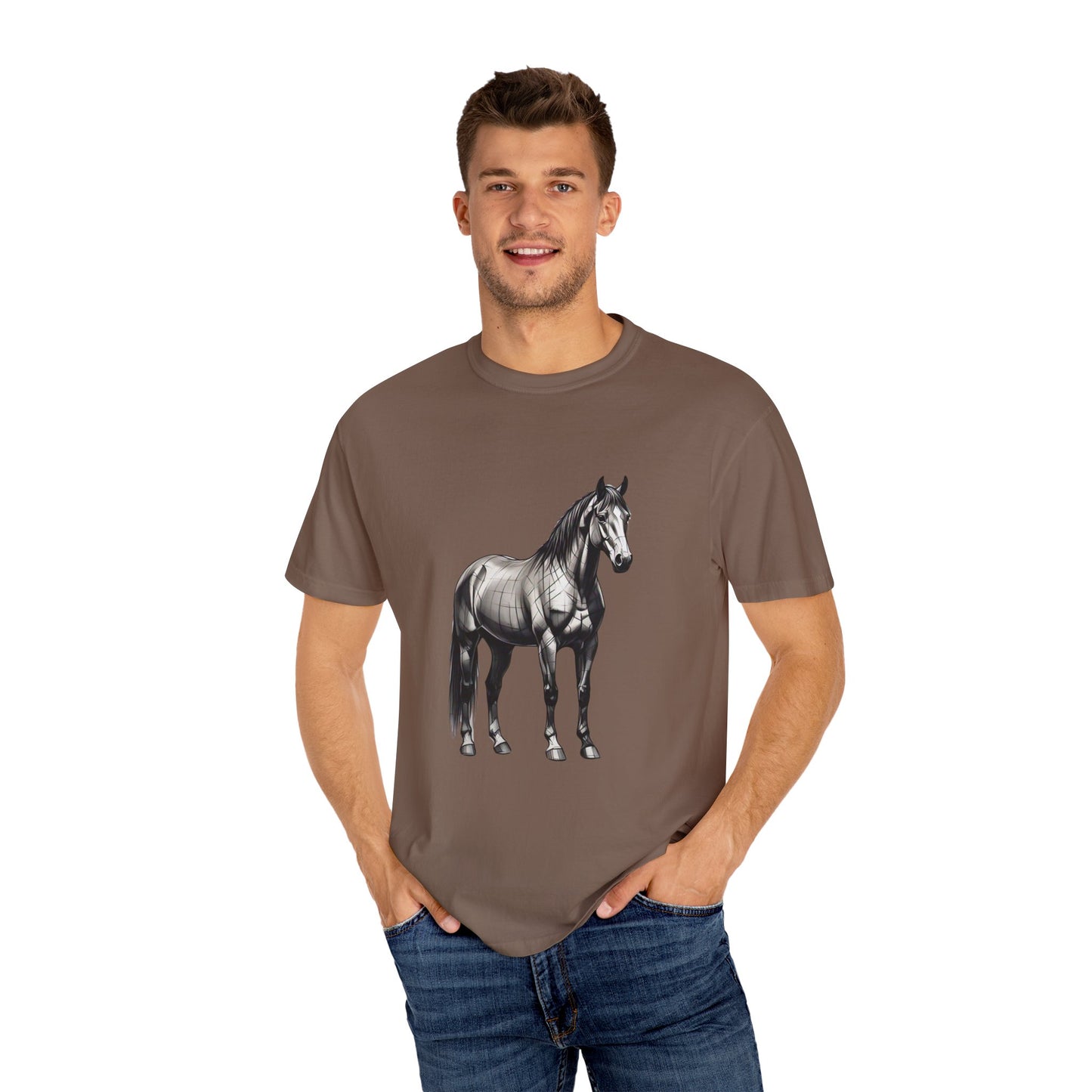Equestrian Vibe Unisex Garment-Dyed T-Shirt - Horse Design