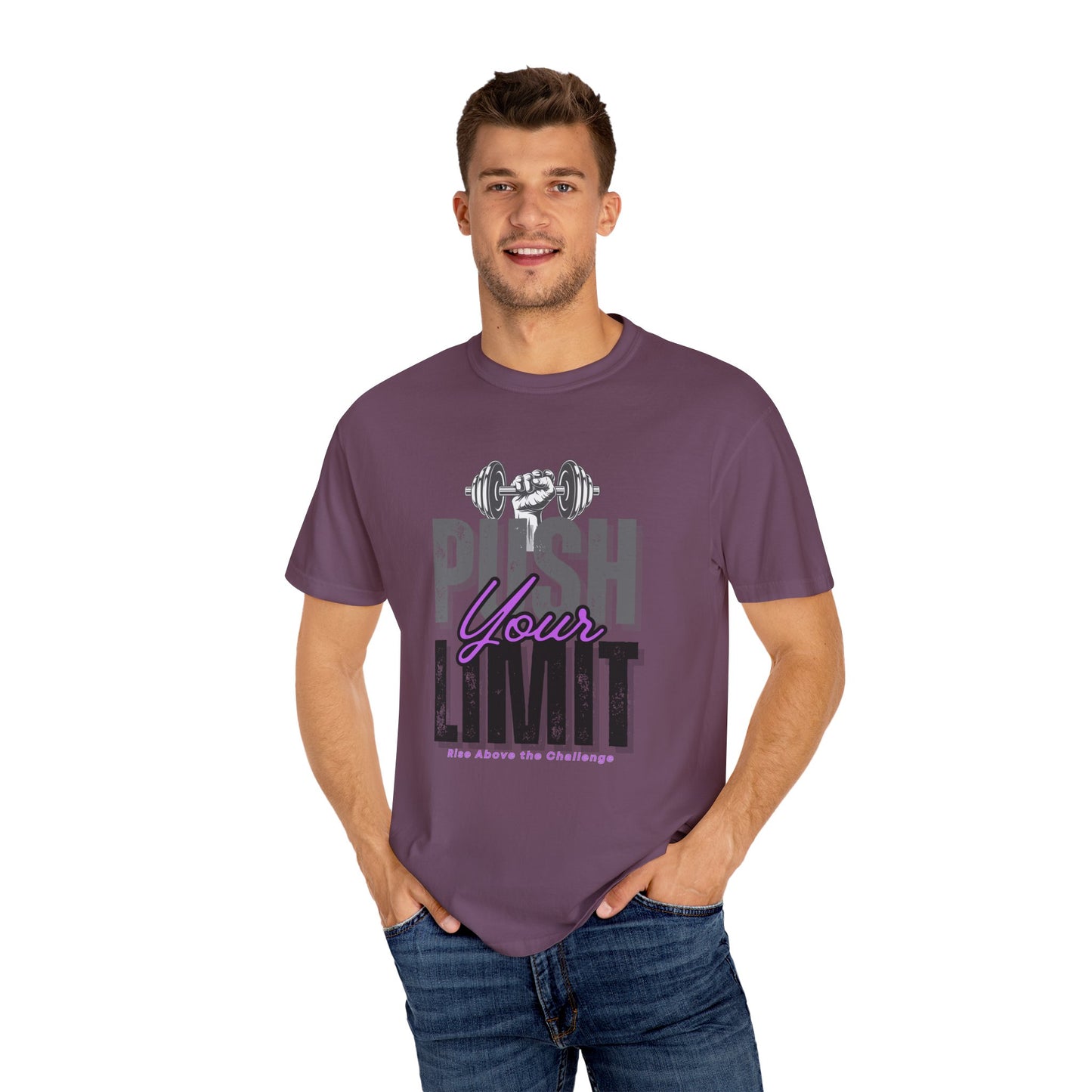"Push Your Limit" Unisex Garment-Dyed T-shirt - Motivational Fitness Tee