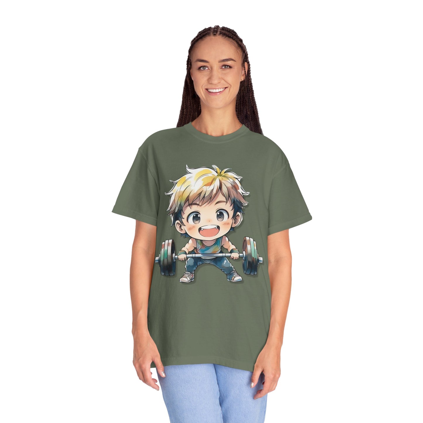 Cute Cartoon Weightlifter Unisex T-shirt - Perfect for Fitness Lovers