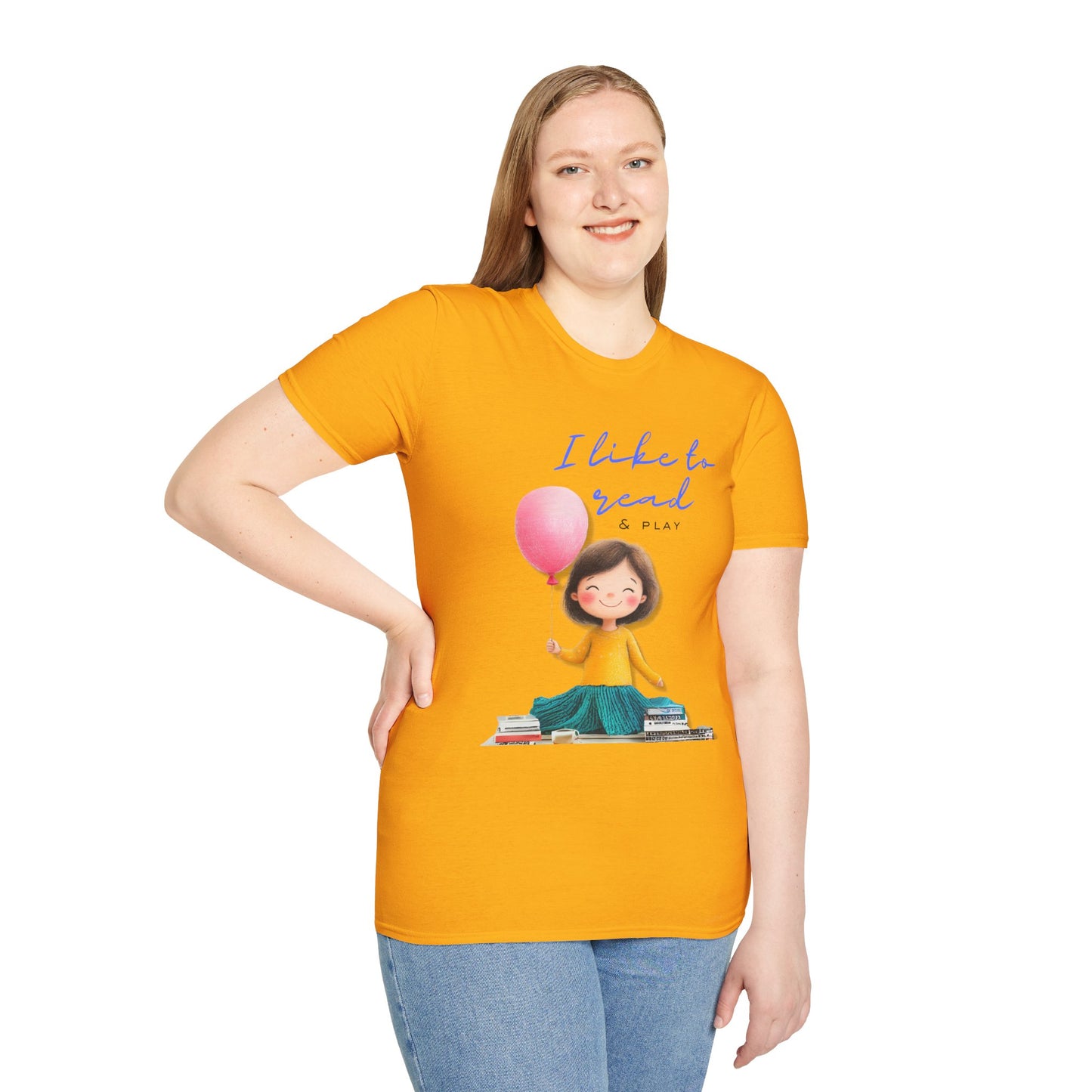 Women's Fun T-Shirt - "I Like to Read & Play"