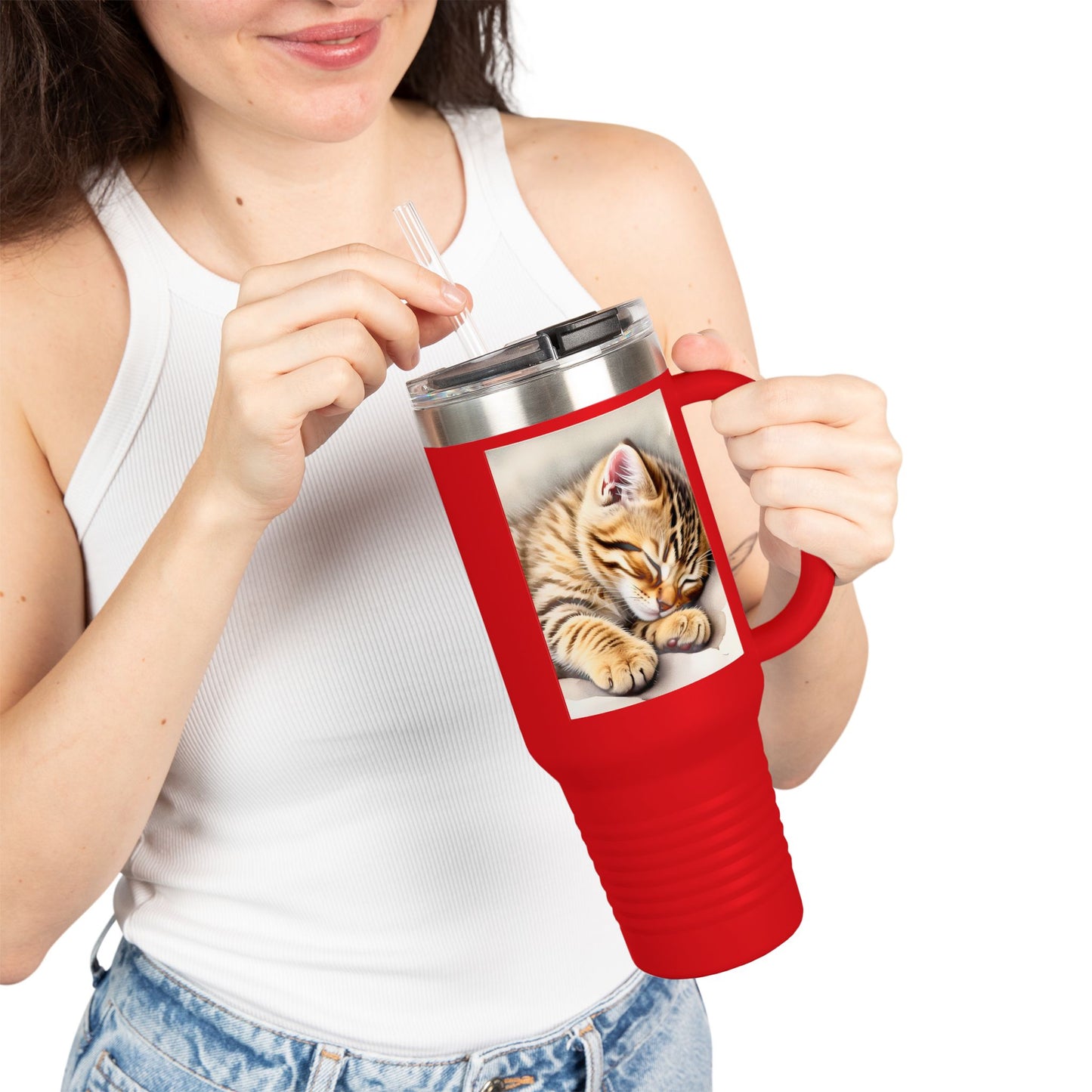 Cozy Cat Insulated Travel Mug - 40oz | Perfect for Cat Lovers