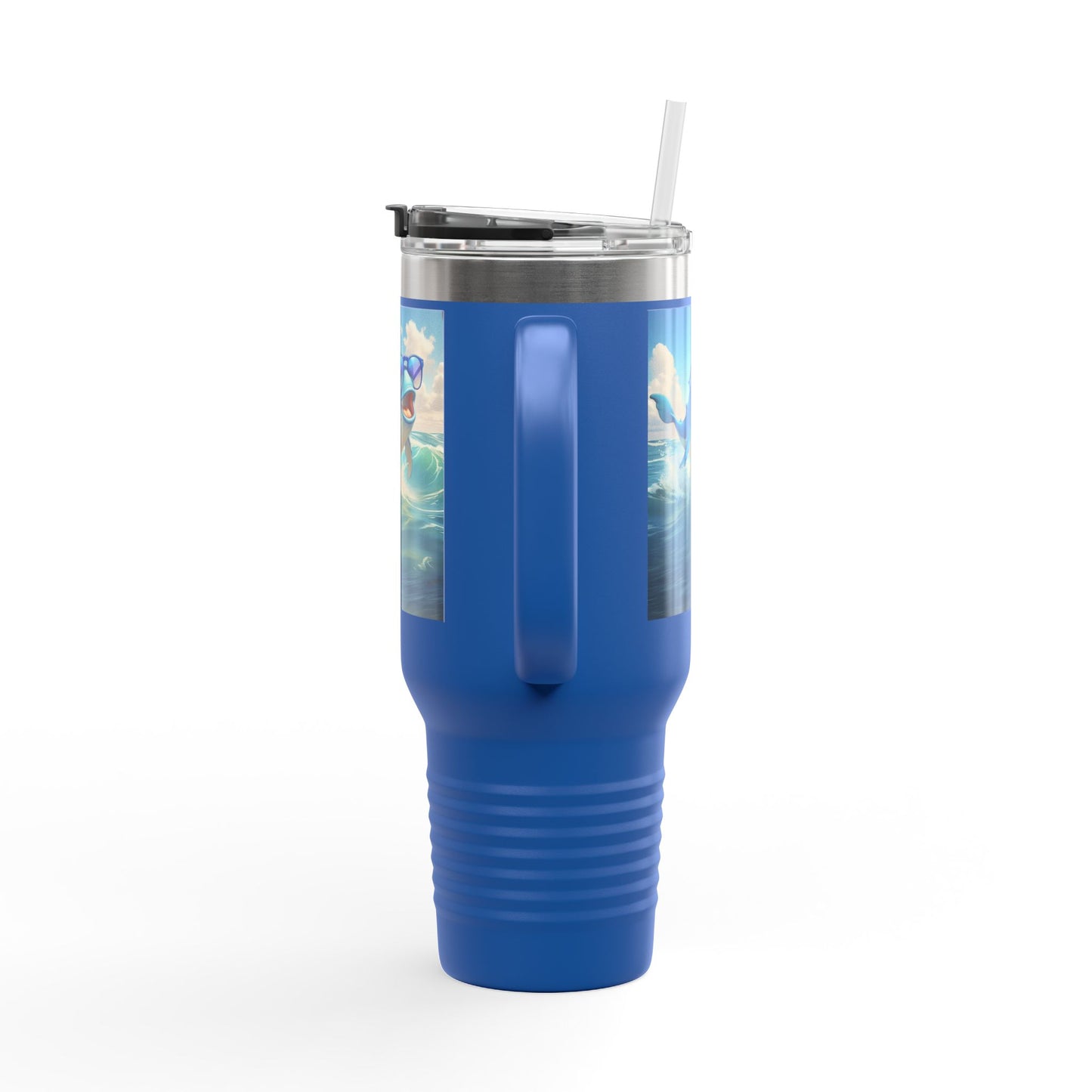 Funny Whale Insulated Travel Mug - 40oz Tumbler with Straw - Perfect for Outdoor Adventures and Gifts