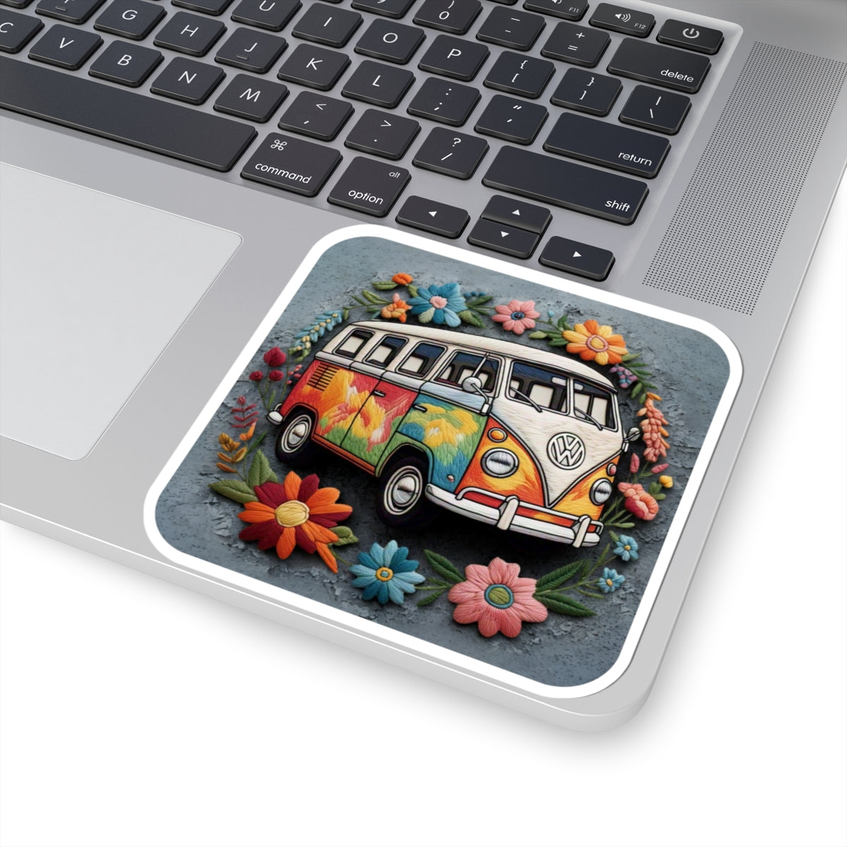 Bohemian VW Bus Kiss-Cut Stickers | Floral Vintage Van Decals for Laptop & Scrapbooking