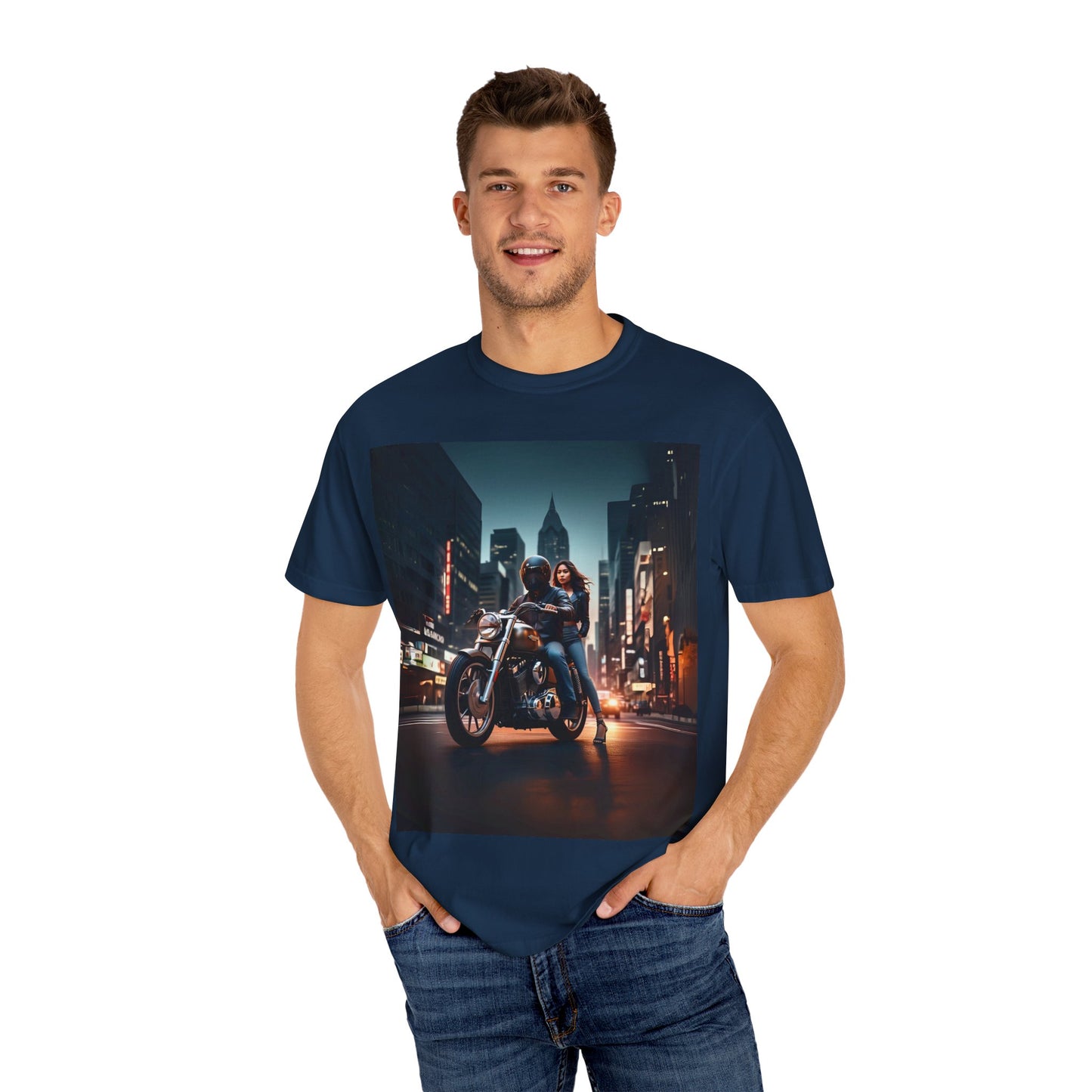City Vibes Motorcycle Unisex Garment-Dyed T-Shirt