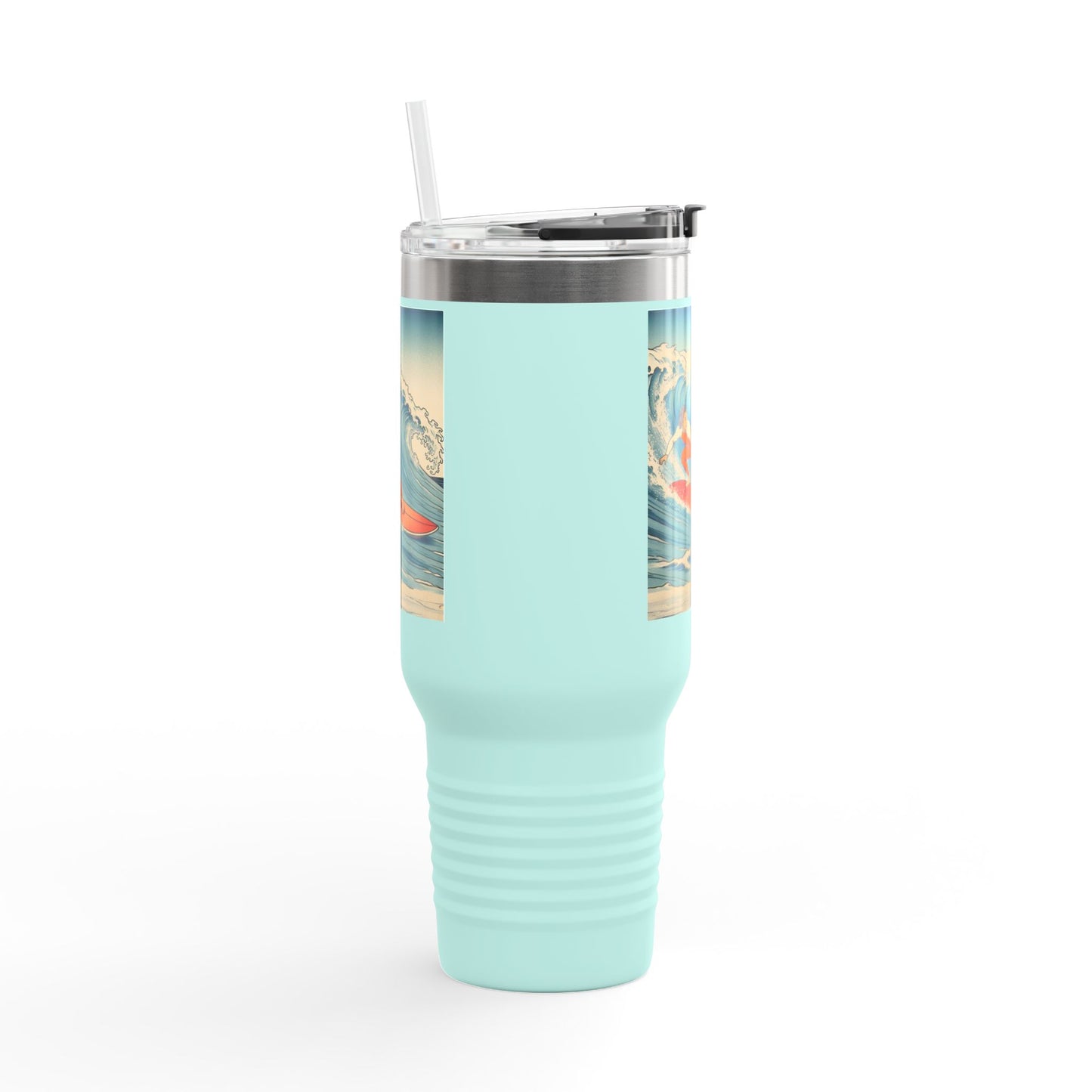 Surf Wave Insulated Travel Mug - 40oz Water Bottle for Beach Lovers