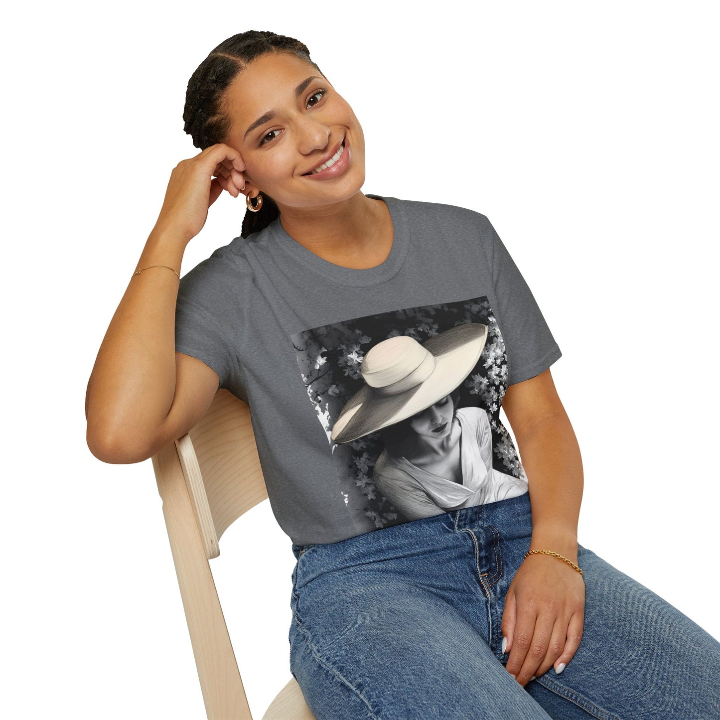 Elegant Charcoal art Softstyle T-Shirt - Perfect for Spring and Summer