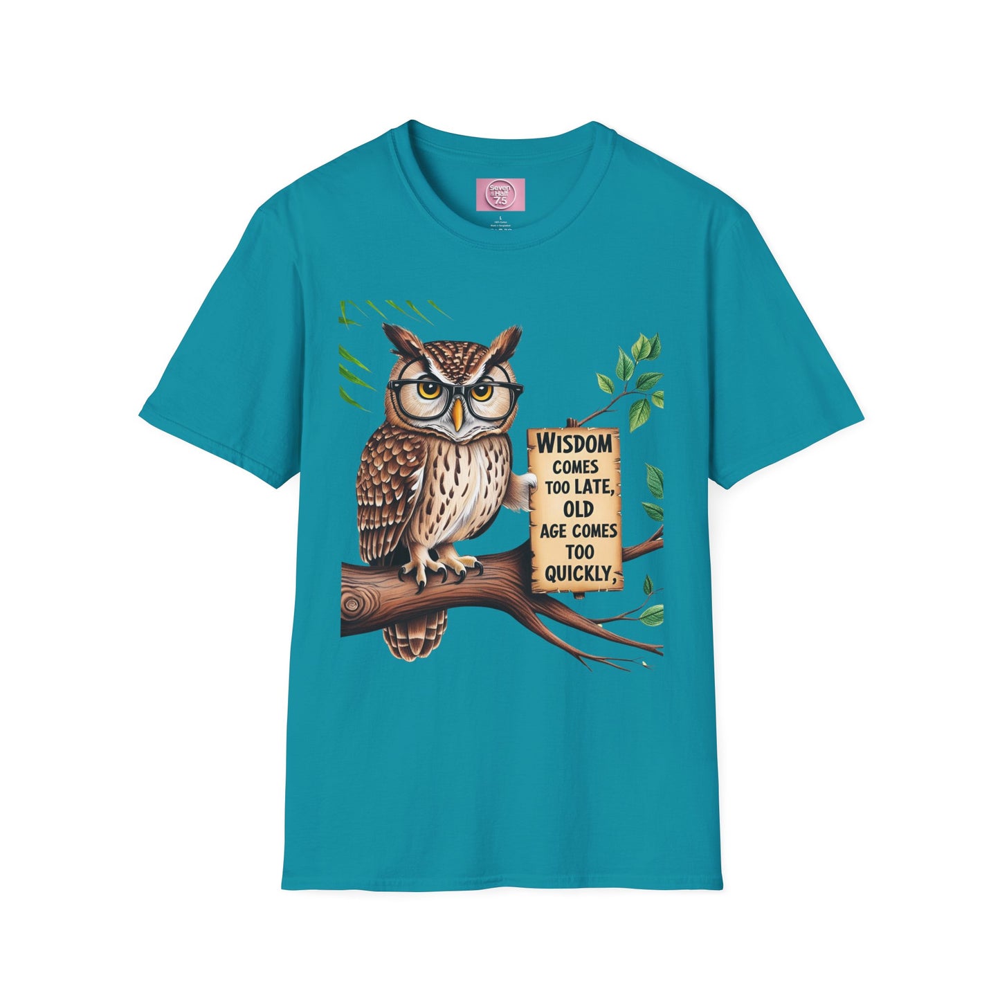 Wisdom Owl Unisex Softstyle T-Shirt - Inspirational Nature Tee