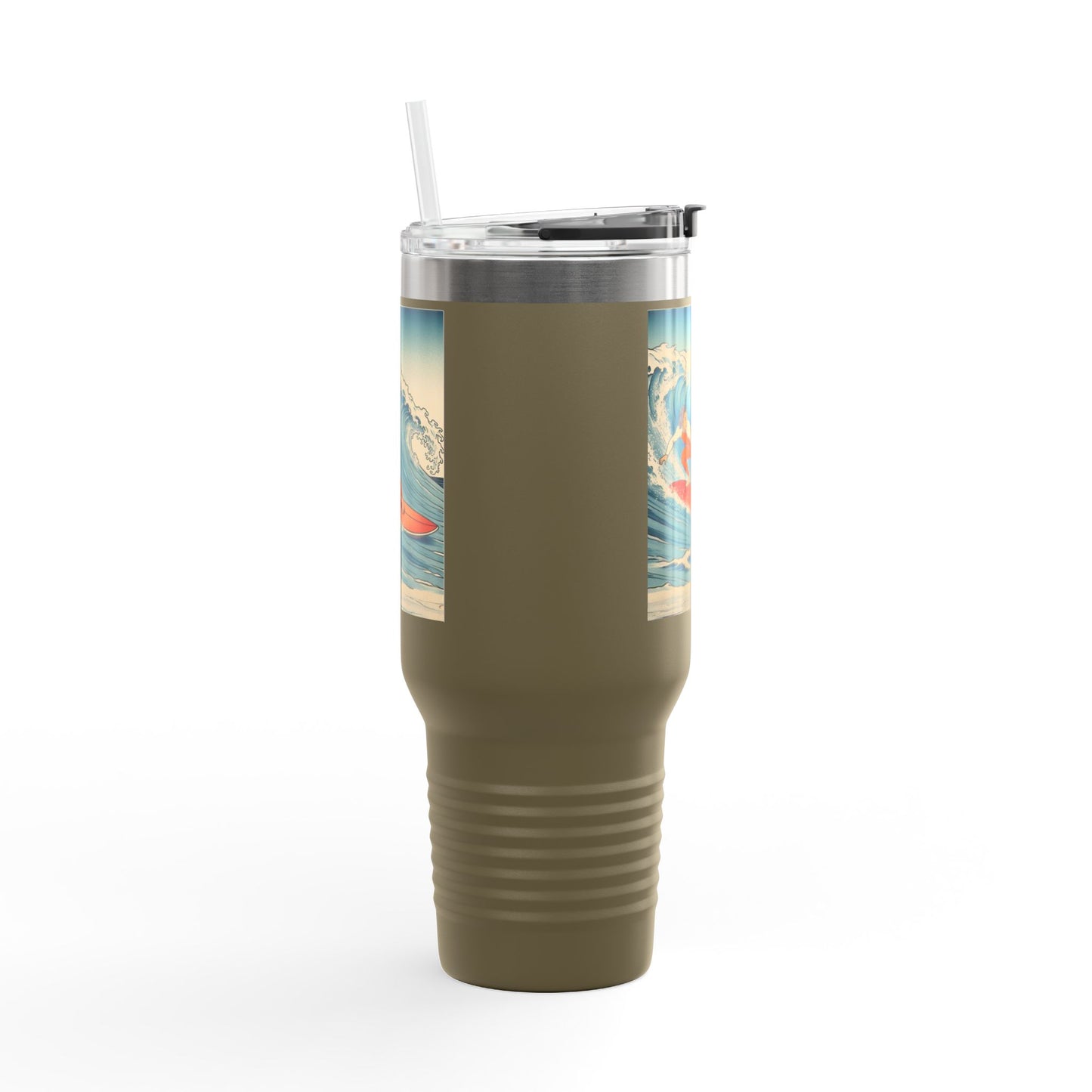 Surf Wave Insulated Travel Mug - 40oz Water Bottle for Beach Lovers