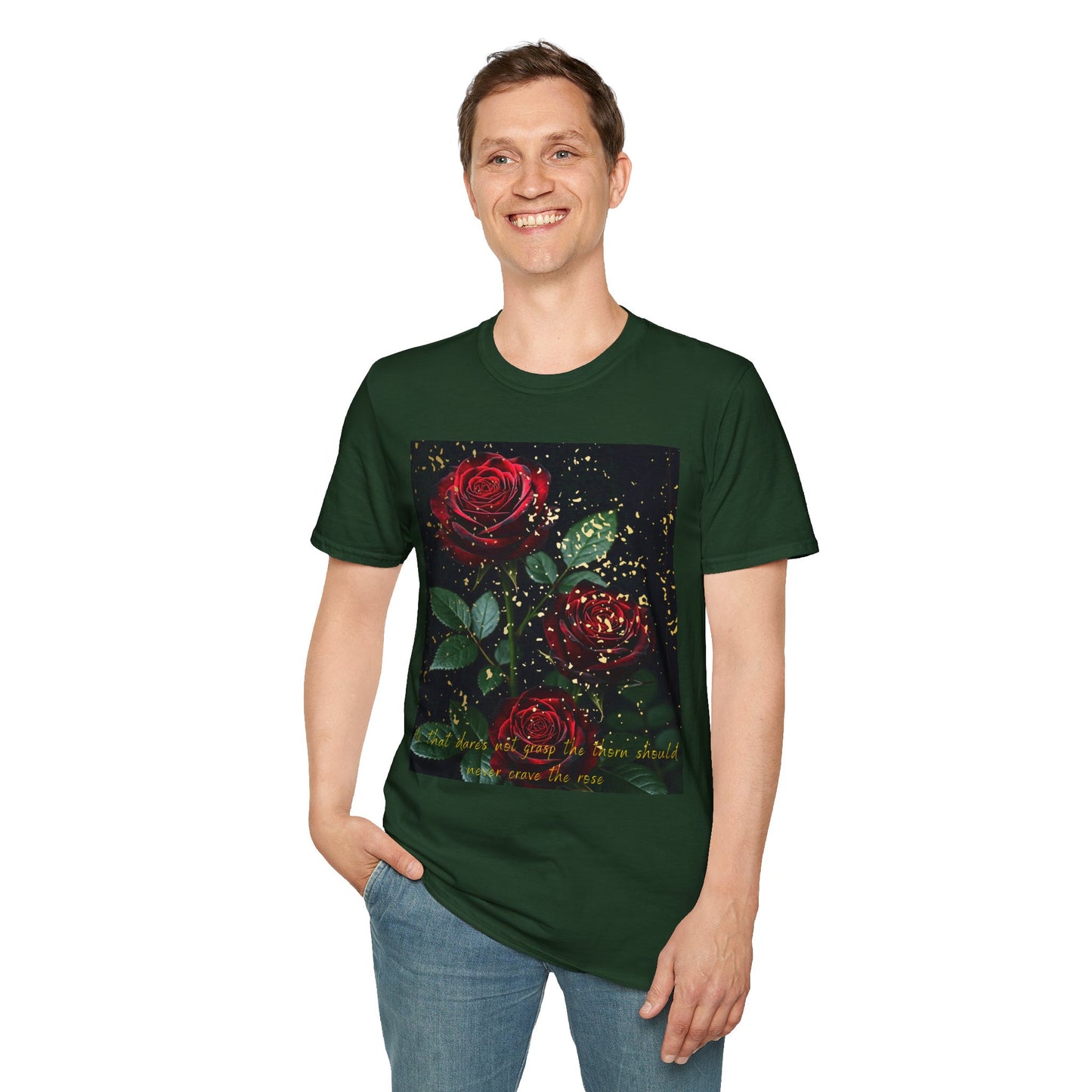 Elegant Rose Graphic T-Shirt - Inspirational Quote Design