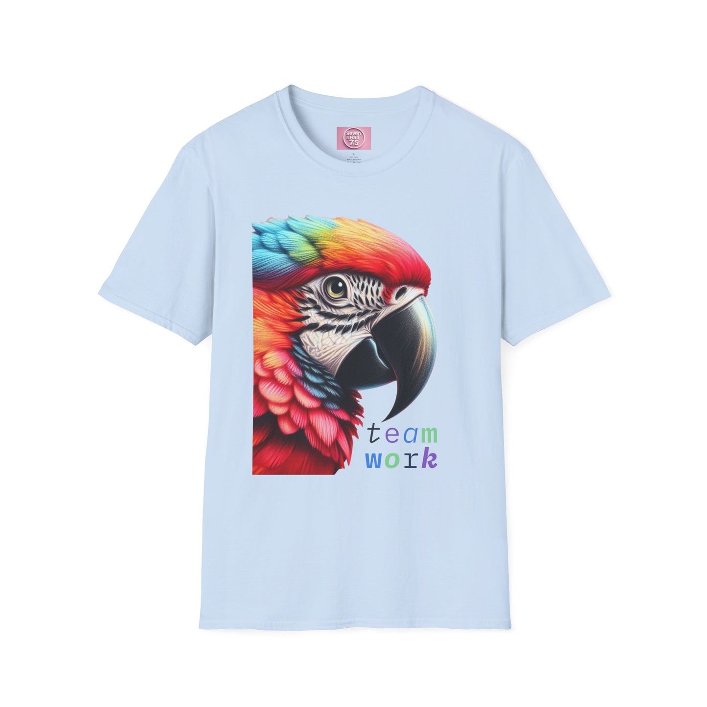 Vibrant Parrot Teamwork T-Shirt for Nature Lovers