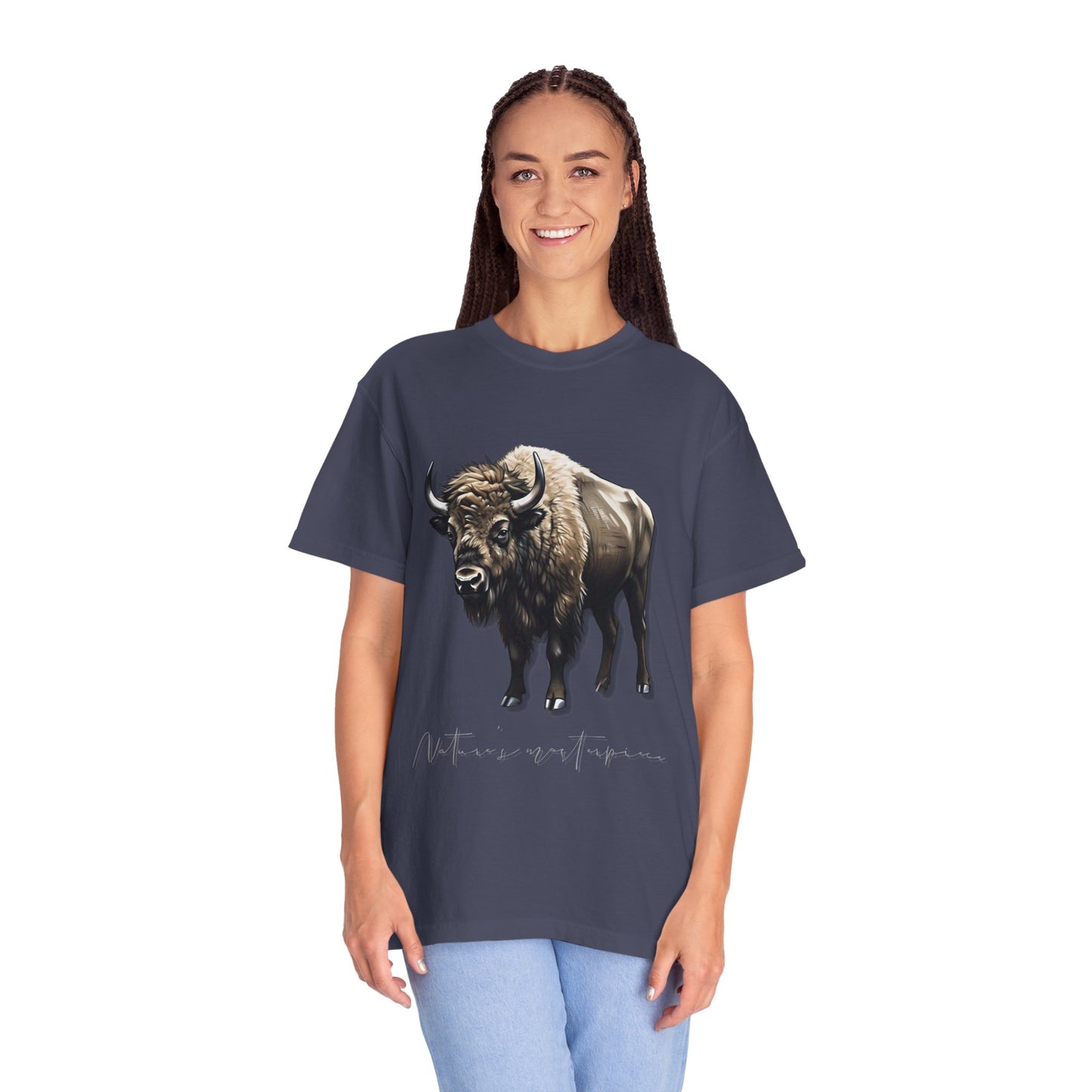 Nature-Inspired Buffalo Unisex T-Shirt - Garment-Dyed Design