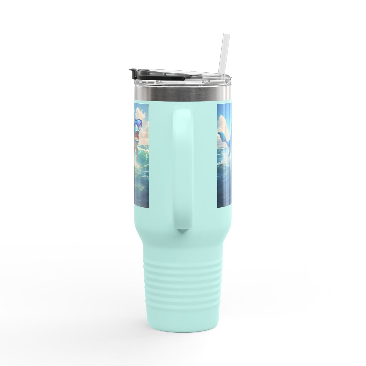 Funny Whale Insulated Travel Mug - 40oz Tumbler with Straw - Perfect for Outdoor Adventures and Gifts