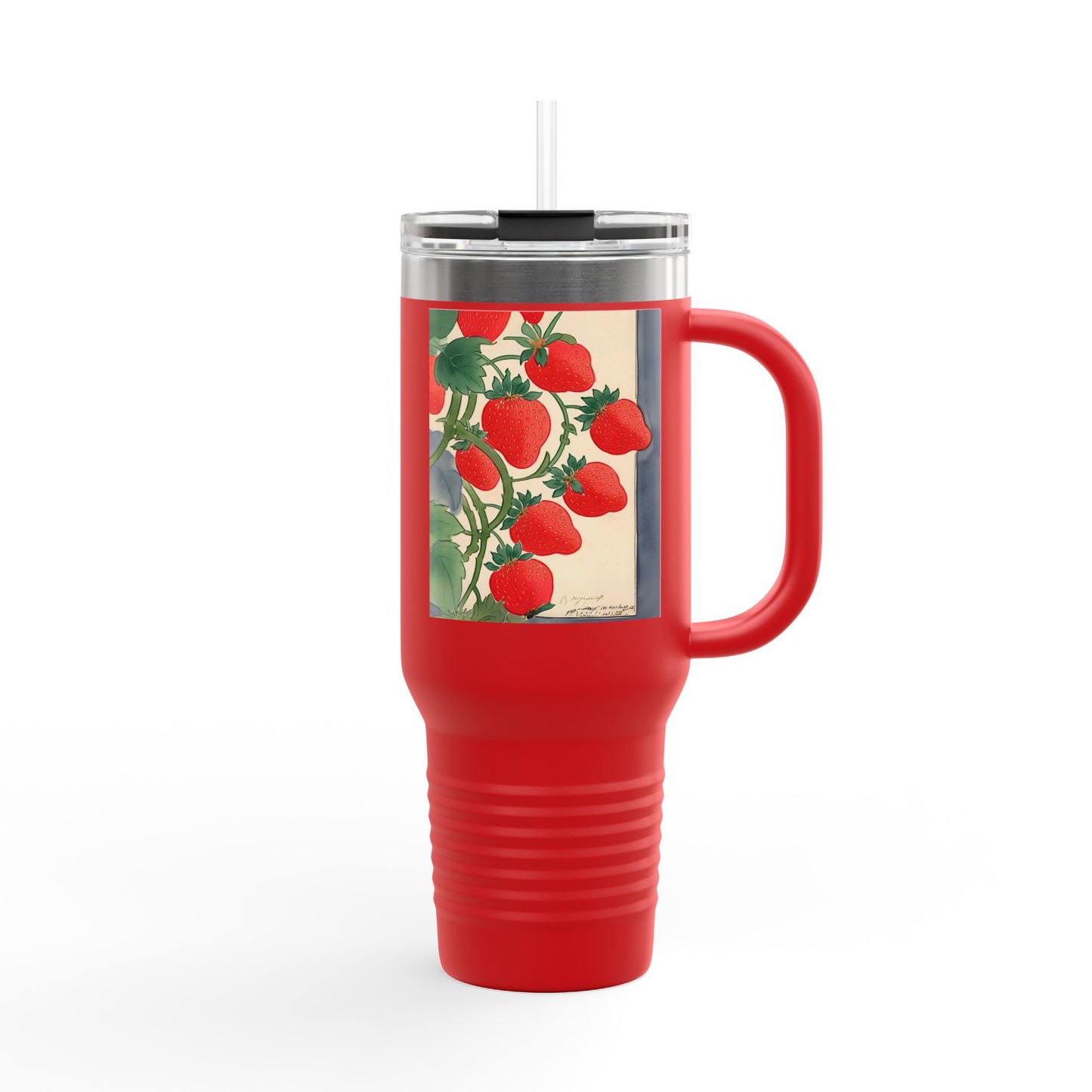 Strawberry Floral Insulated Travel Mug - 40oz