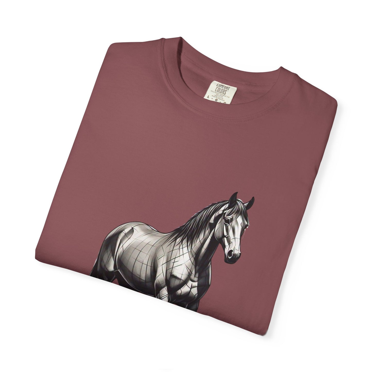 Equestrian Vibe Unisex Garment-Dyed T-Shirt - Horse Design
