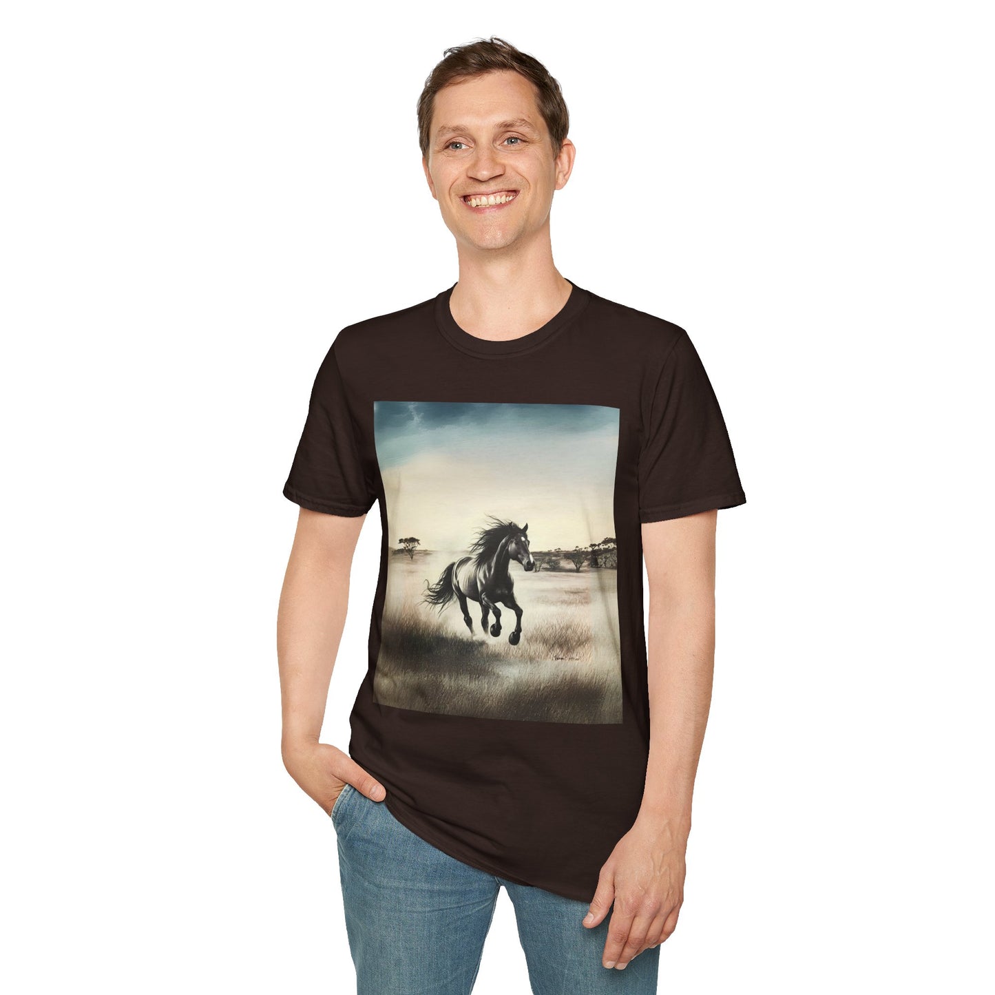 Majestic Horse Unisex Softstyle T-Shirt - Nature Inspired Graphic Tee