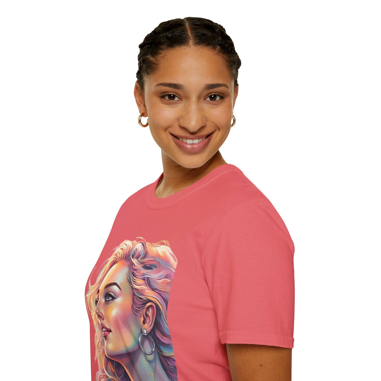 Artistic Women's Portrait T-Shirt - Women's Softstyle Tee for Creative Souls