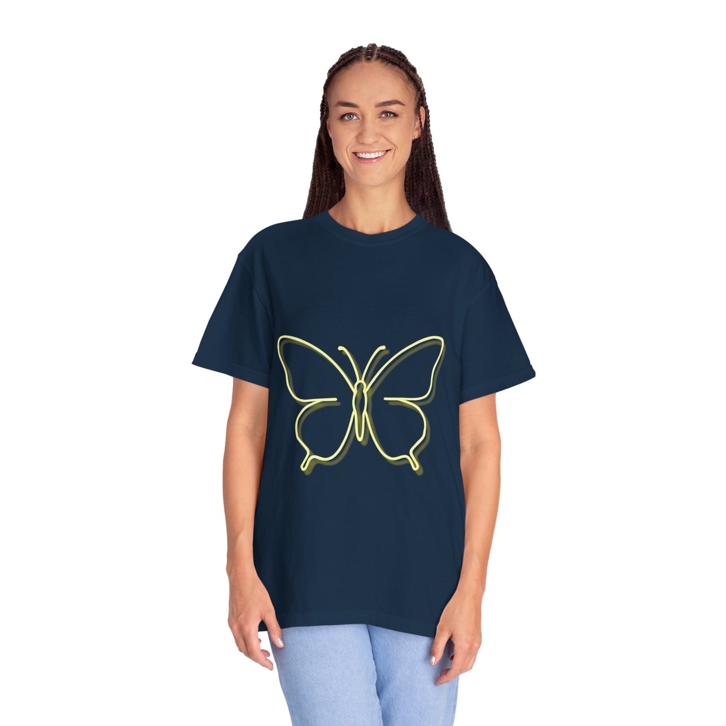 Butterfly Neon Unisex Garment-Dyed T-Shirt | Casual Wear for Nature Lovers