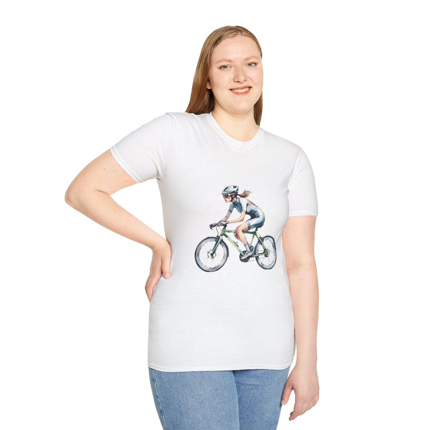 Cycling Enthusiast Softstyle T-Shirt – Sporty Graphic Tee for Bikers