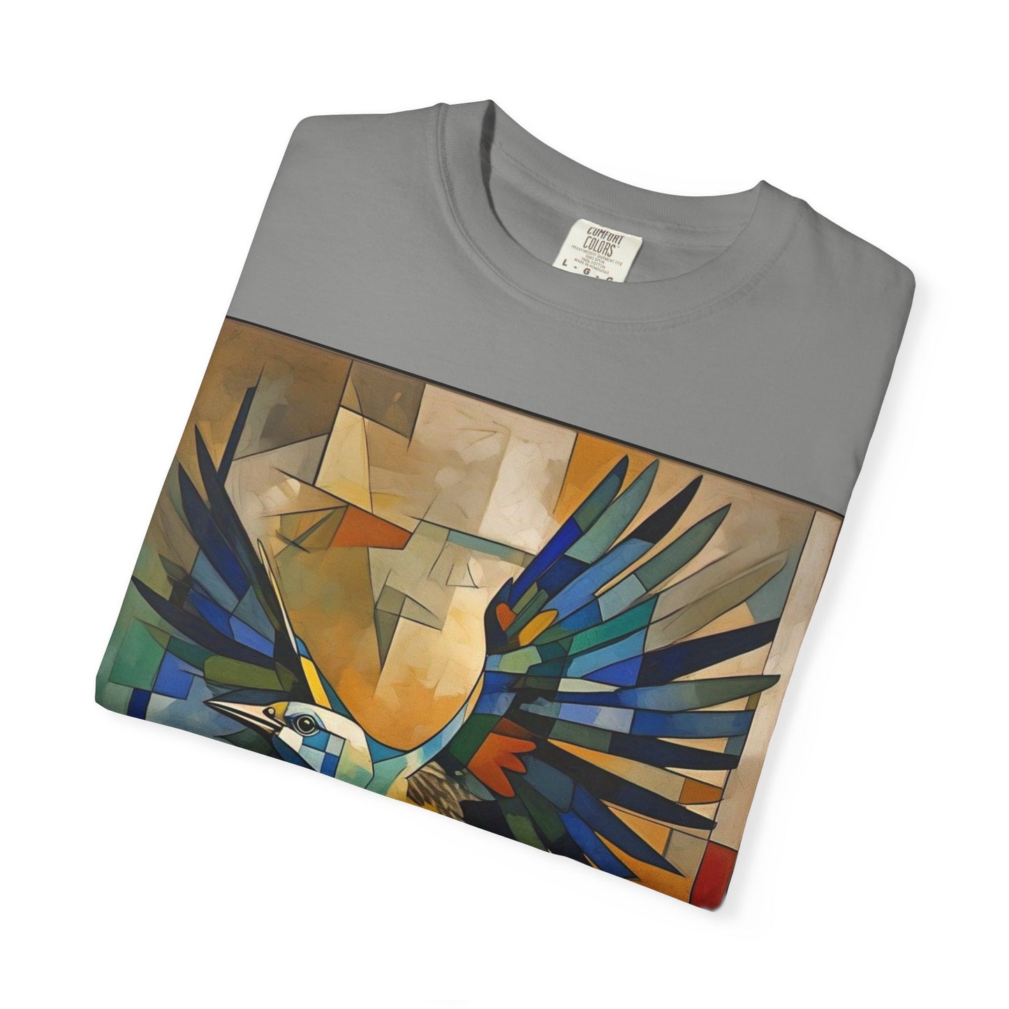 Colorful Bird Art Unisex T-Shirt - Vibrant Garment-Dyed Tee