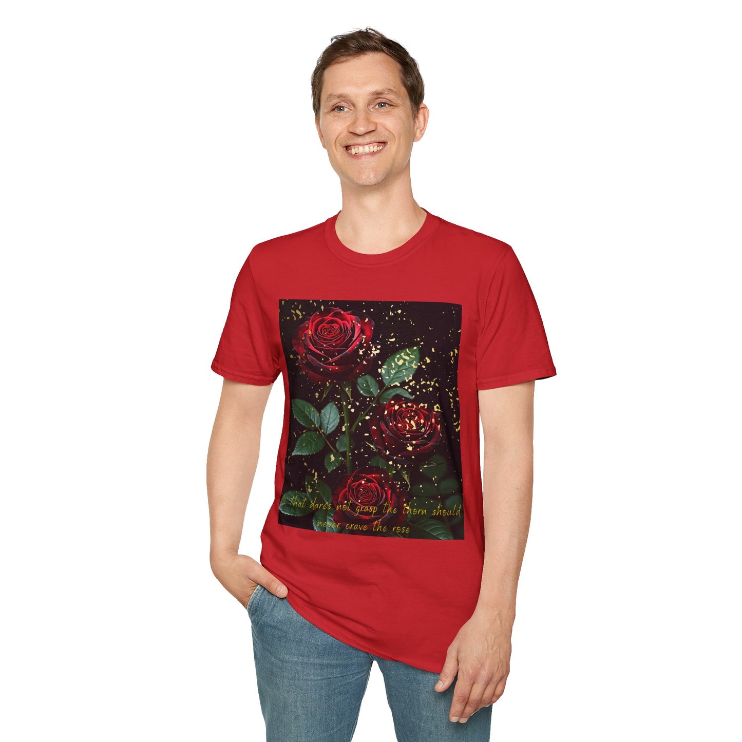 Elegant Rose Graphic T-Shirt - Inspirational Quote Design