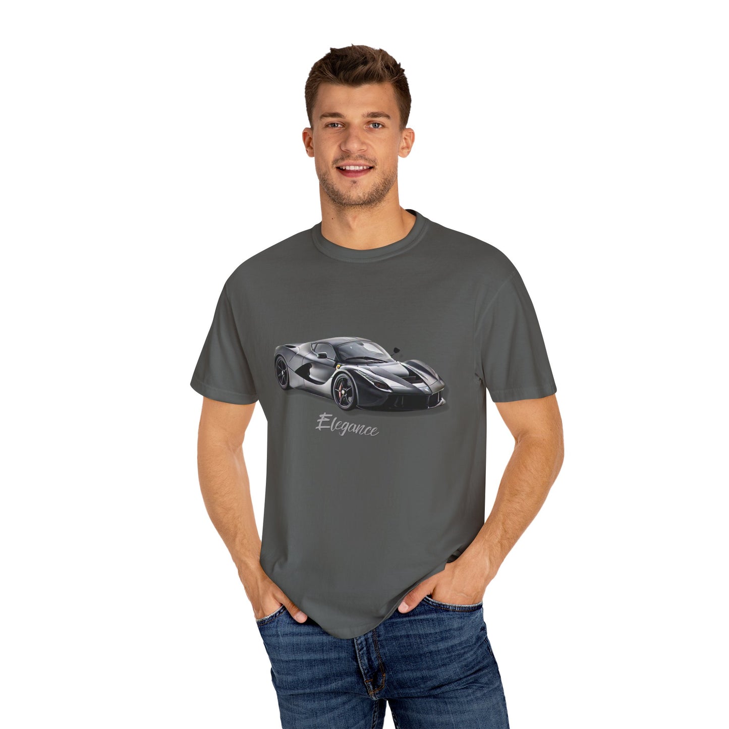 Elegant Car Graphic Unisex Garment-Dyed T-Shirt