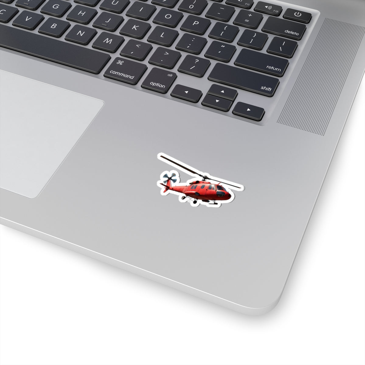 Red Helicopter Kiss-Cut Stickers - Perfect for Aviation Enthusiasts & Laptop Decor