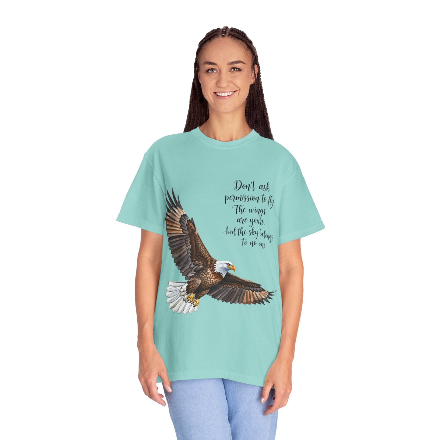 Inspirational Eagle T-Shirt, Motivational Apparel, Gift for Nature Lovers, Unisex Size, Eco-Friendly Fashion, Casual Wear