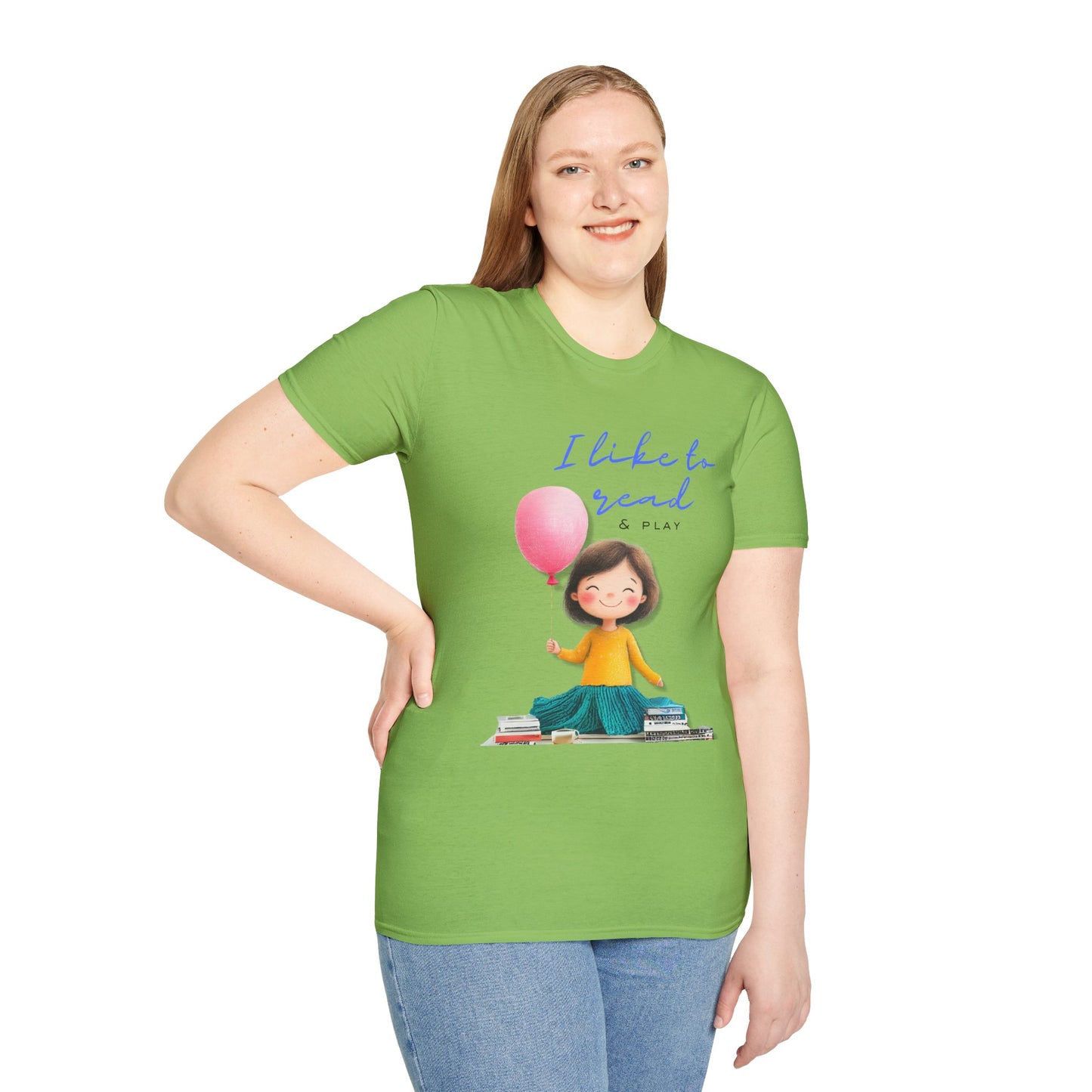 Women's Fun T-Shirt - "I Like to Read & Play"