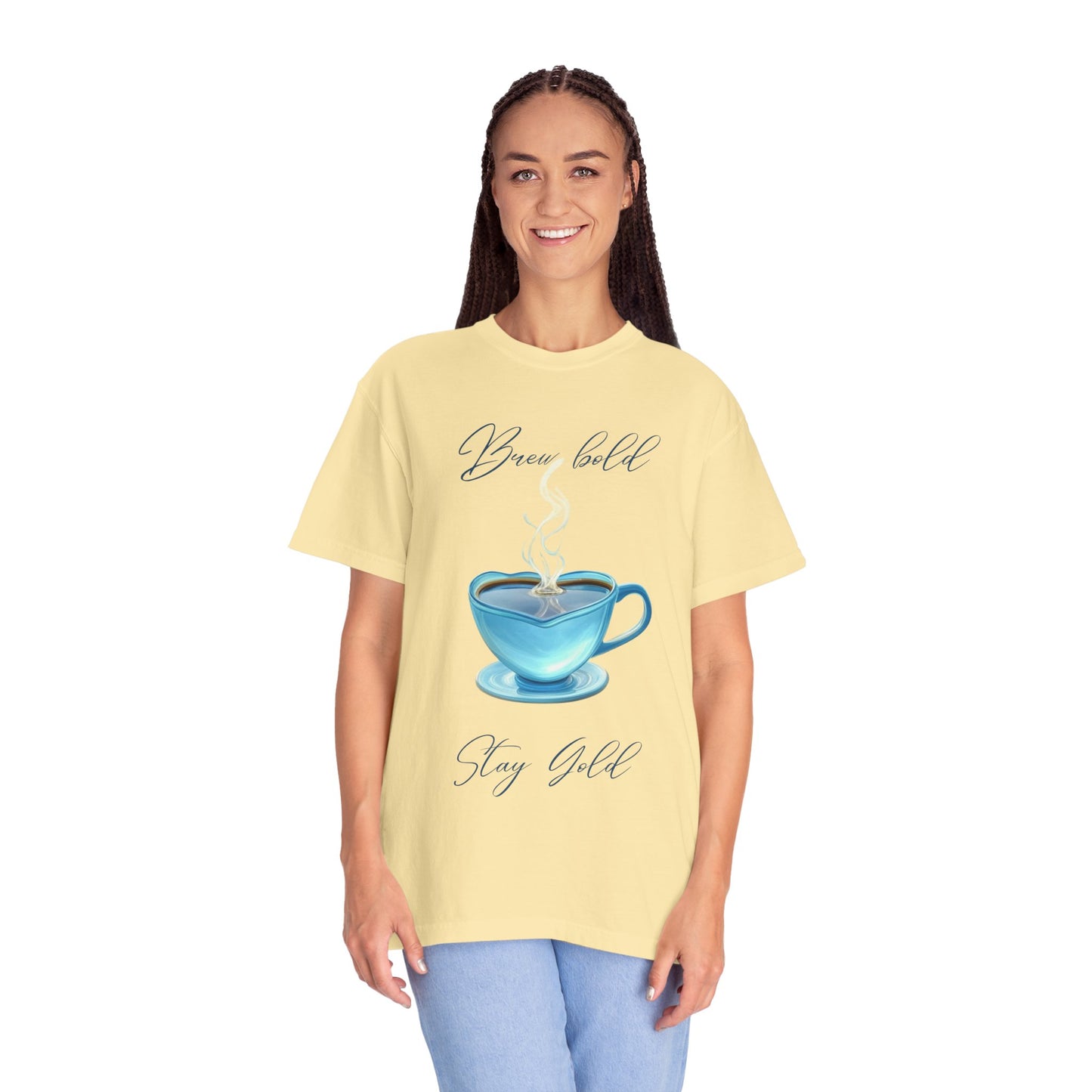 Brew Bold Unisex Garment-Dyed T-Shirt - Coffee Lover's Design