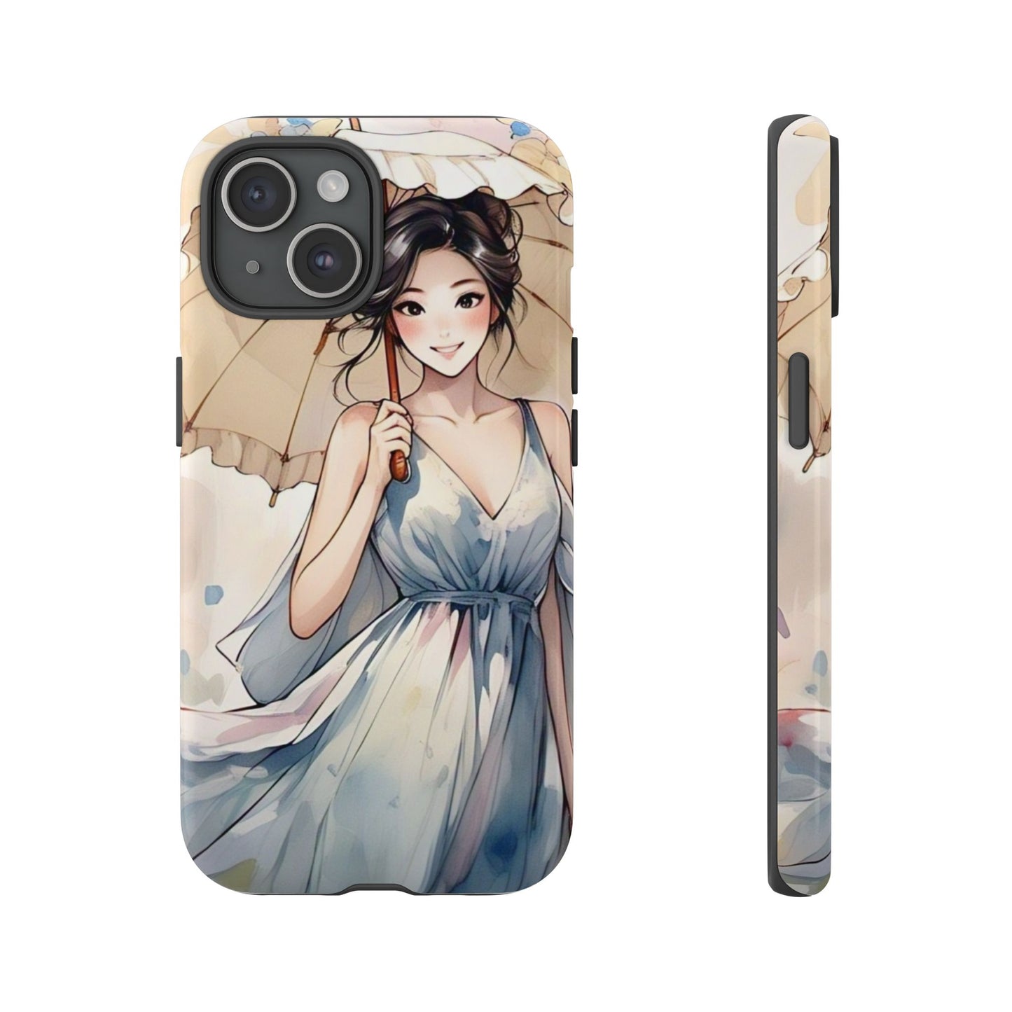 Elegant Floral Phone Case with Umbrella Design