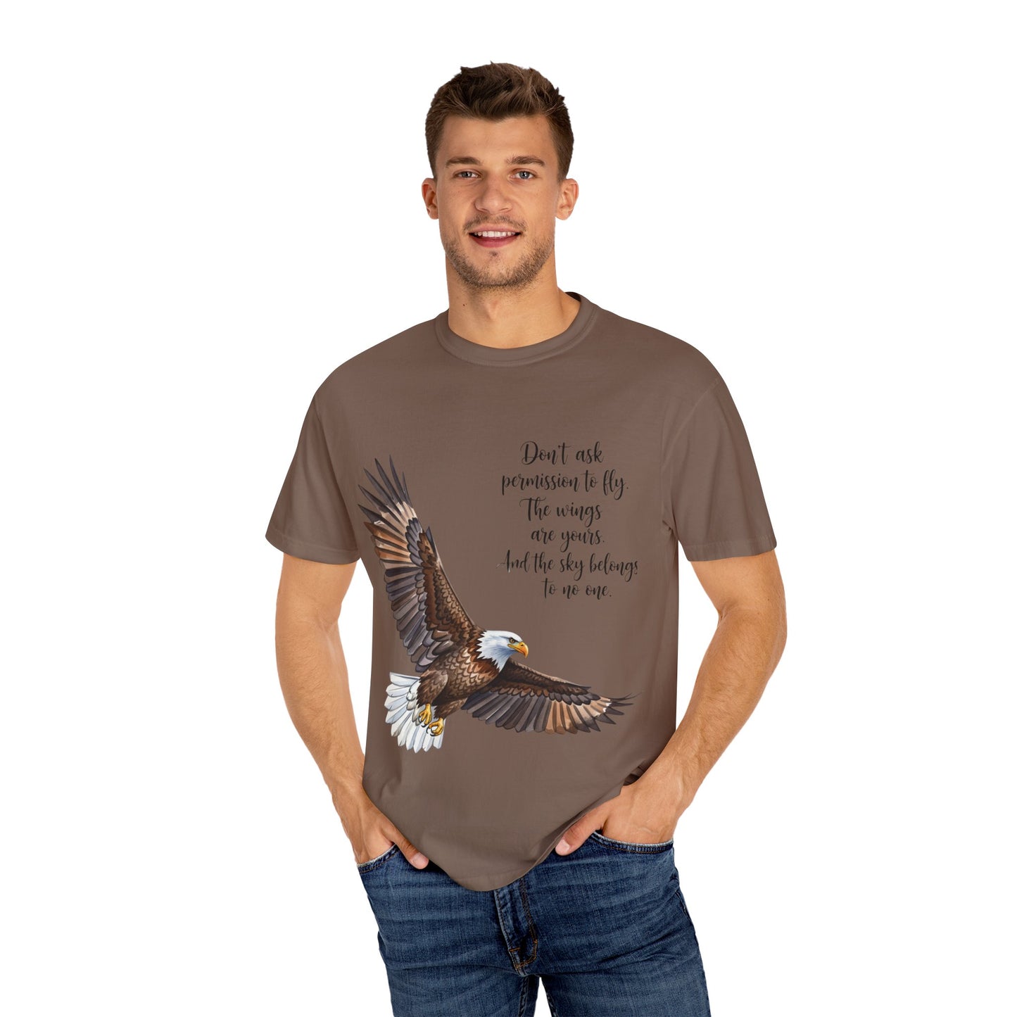 Inspirational Eagle T-Shirt, Motivational Apparel, Gift for Nature Lovers, Unisex Size, Eco-Friendly Fashion, Casual Wear