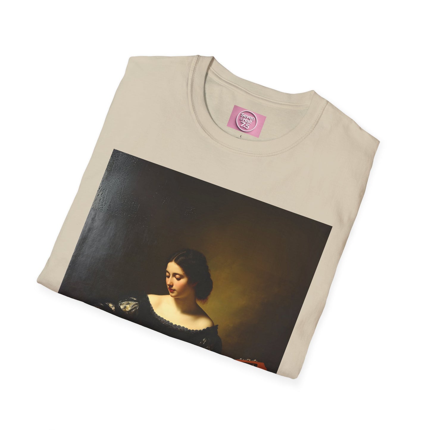 Artistic Guitarist Softstyle T-Shirt - Elegant Vintage Design