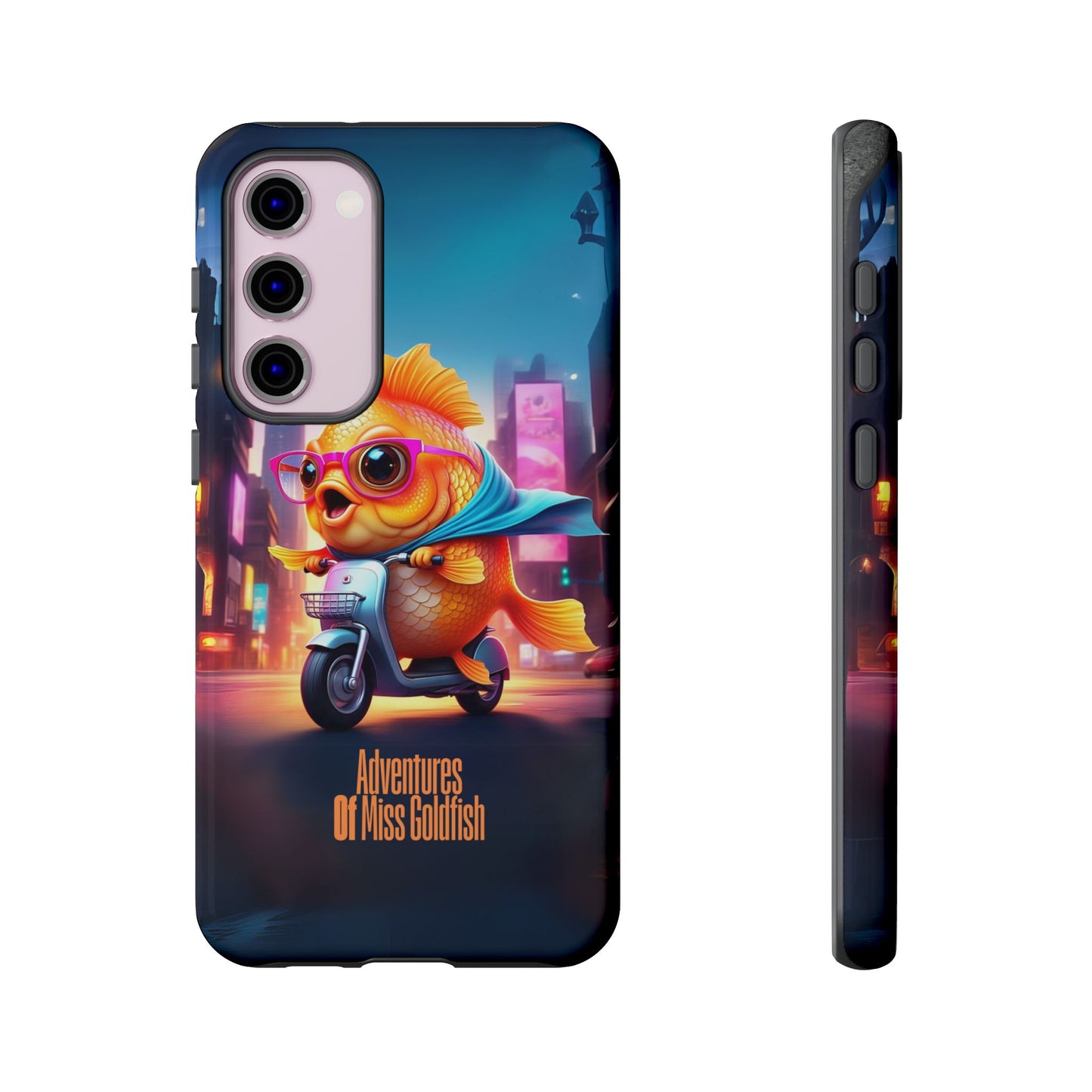 Adventures of Miss Goldfish Phone Case - Fun & Colorful Tough Cover for Fish Lovers