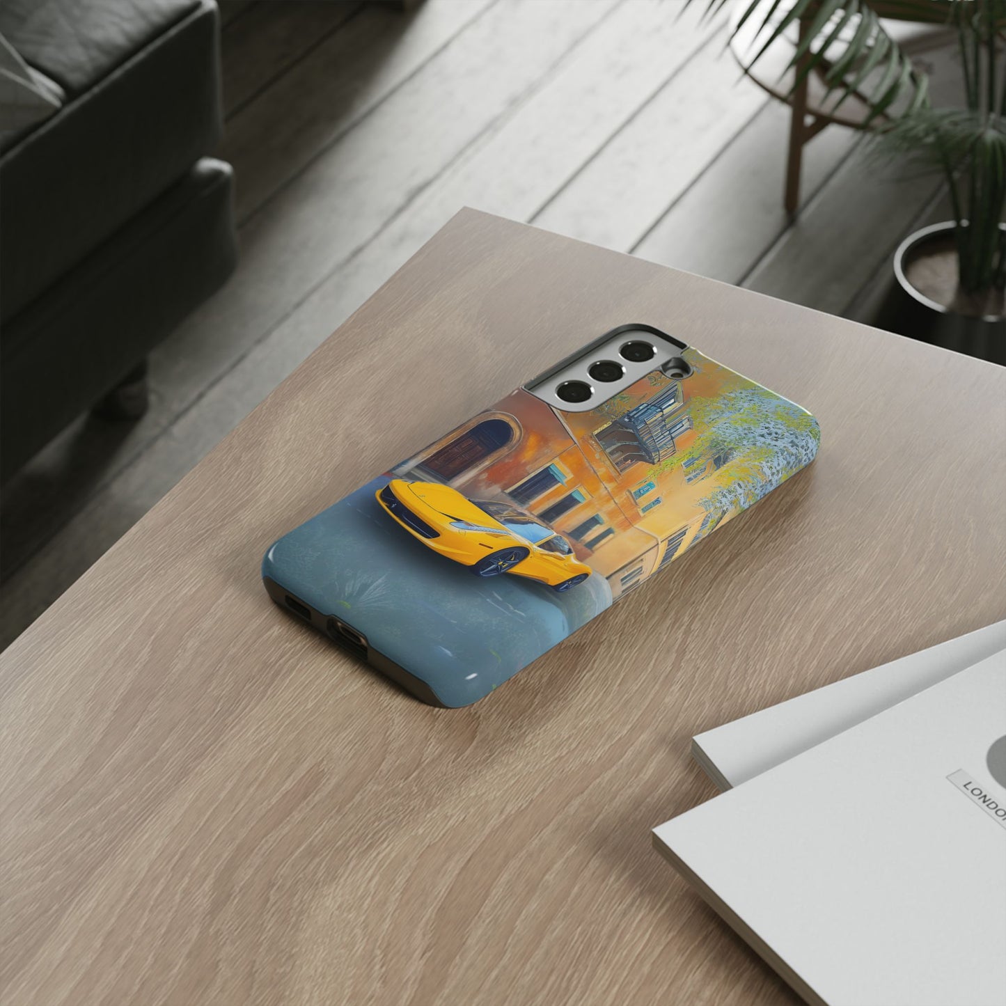 Ferrari Yellow Tough Phone Case - Stylish and Durable